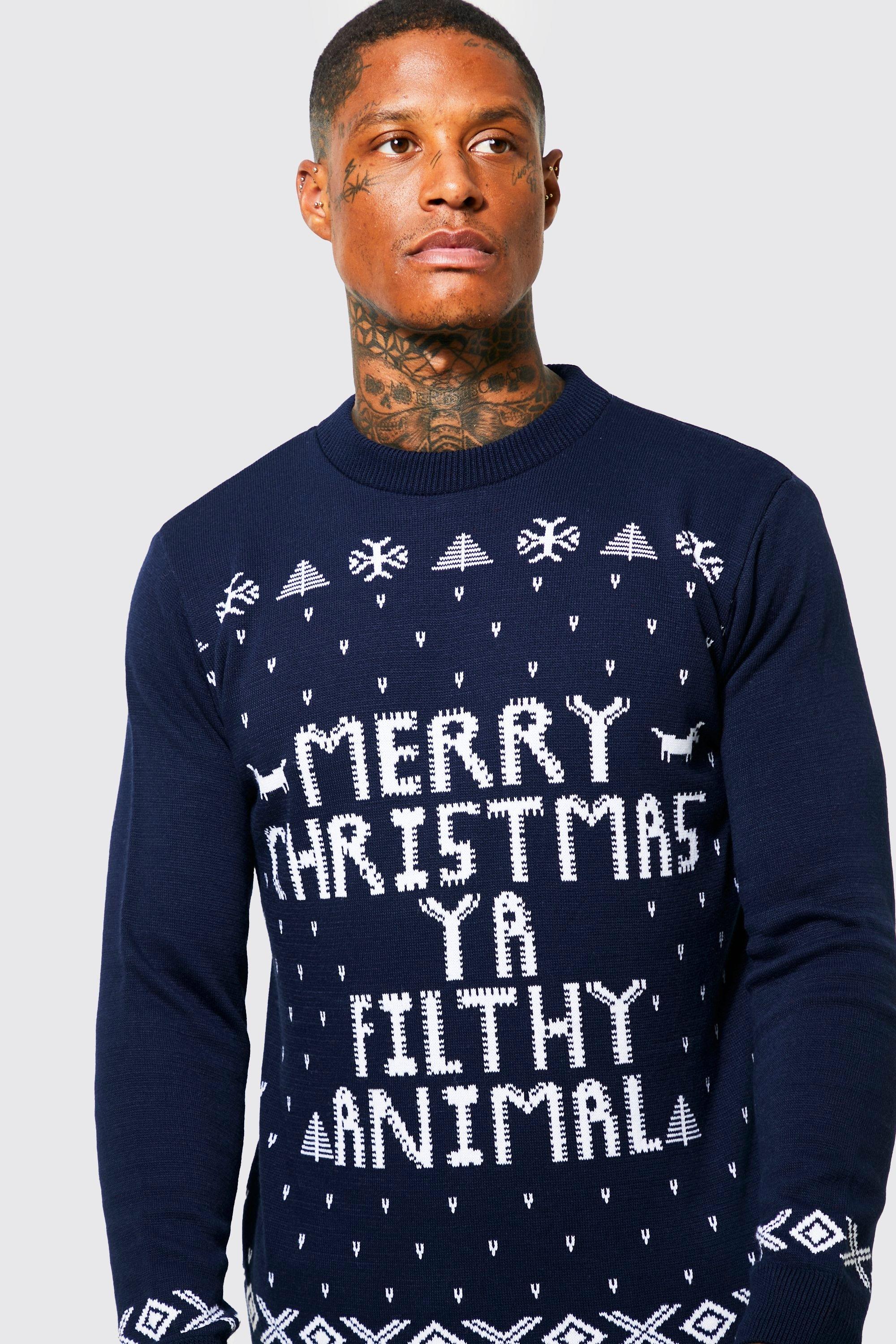 Men's v shop neck christmas jumper