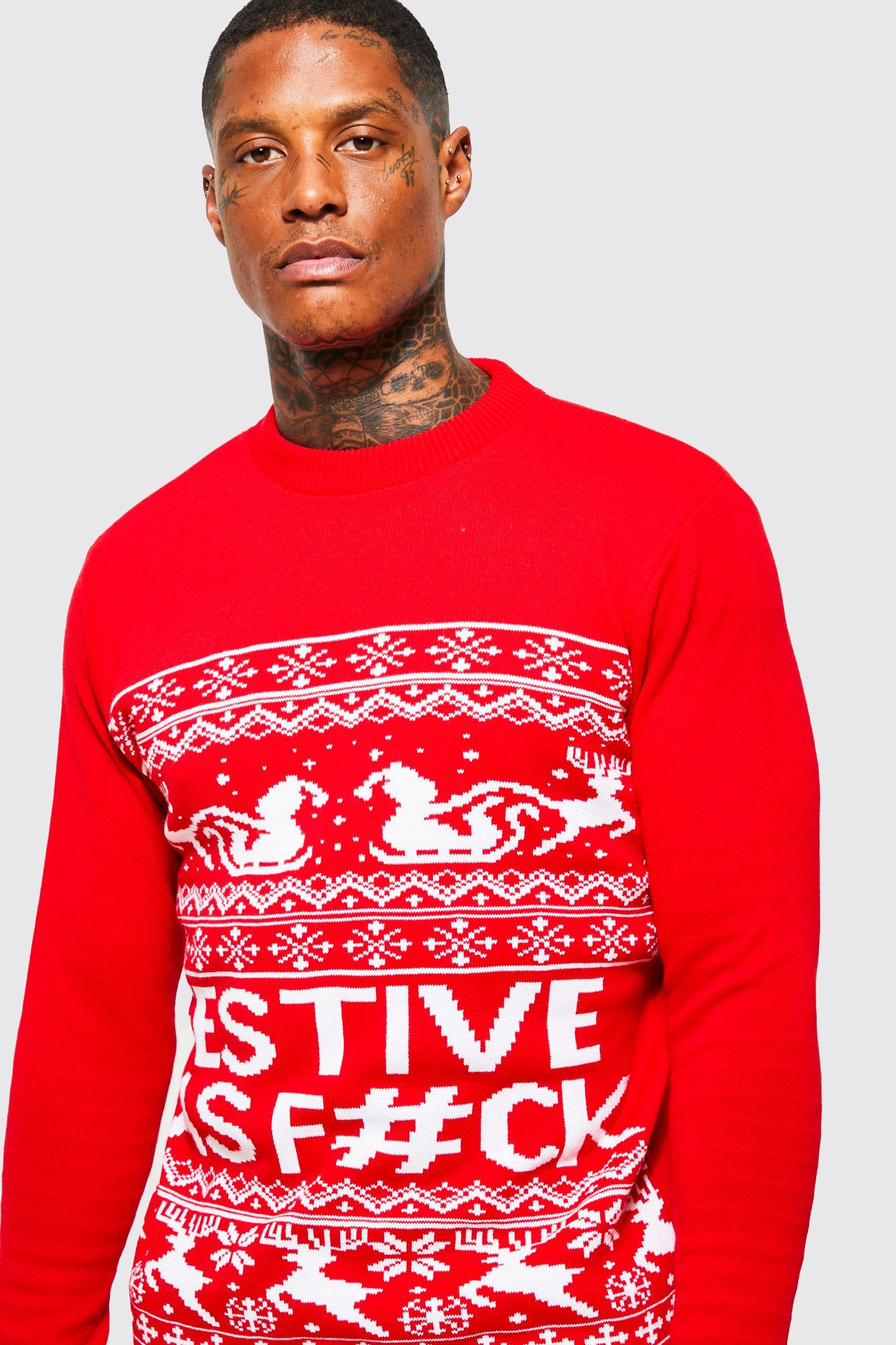 Boohoo mens christmas jumpers sale