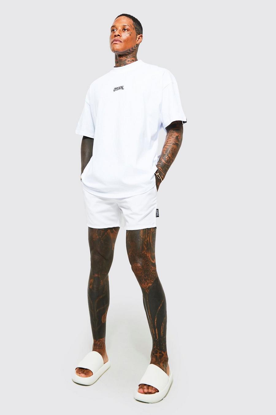 Set T-shirt oversize & costume a pantaloncino , White image number 1