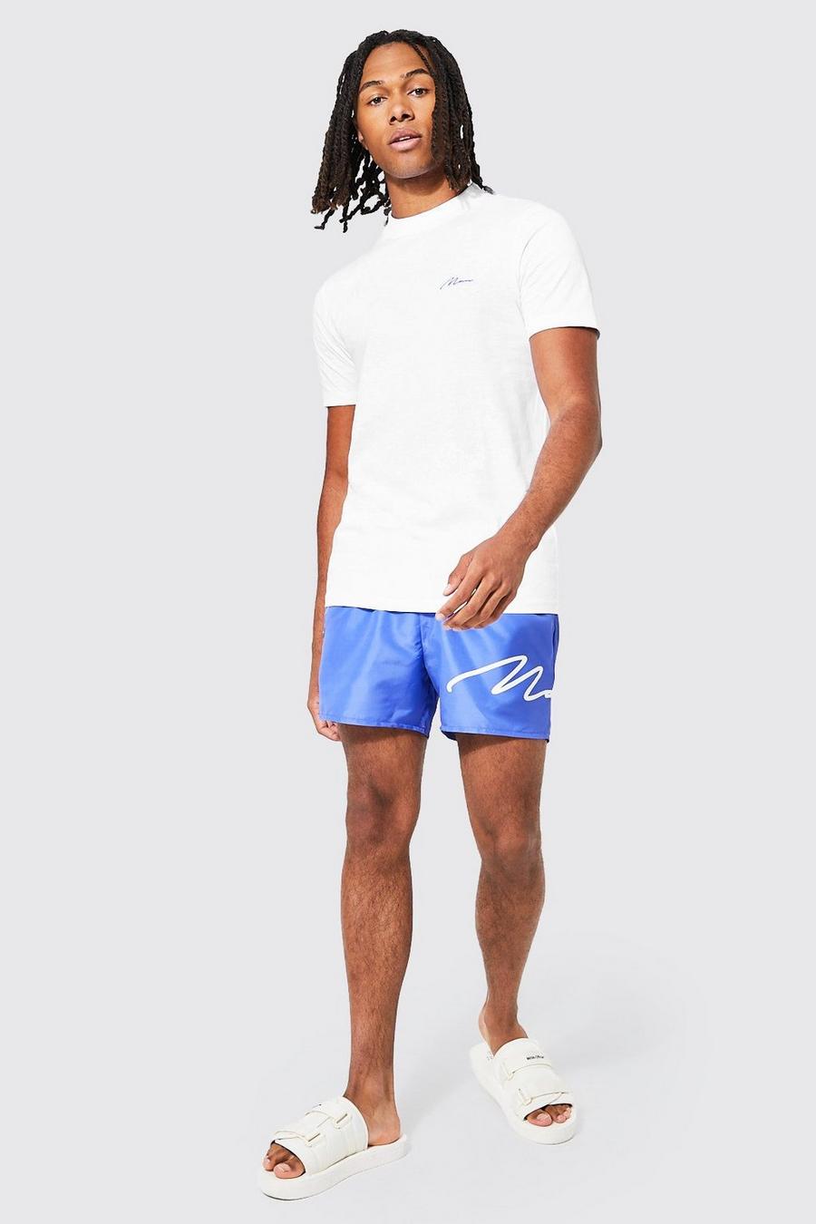 Man T-Shirt And Swim Short Set