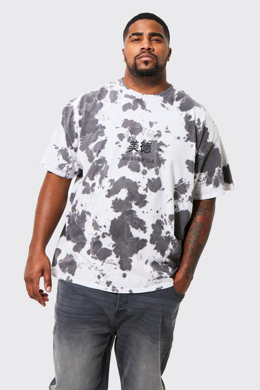 Plus T-Shirt mit Batik-Print, White image number 1