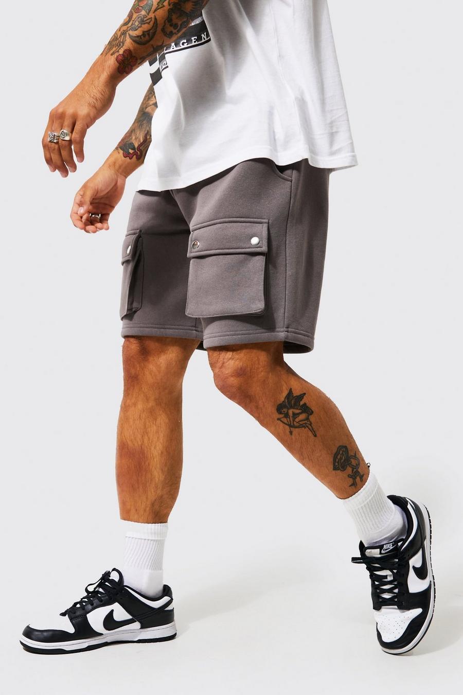 Charcoal grey Loose Fit Cargo Short