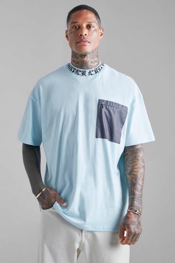 Blue Oversized Utility Pocket Lmtd Rib T-shirt