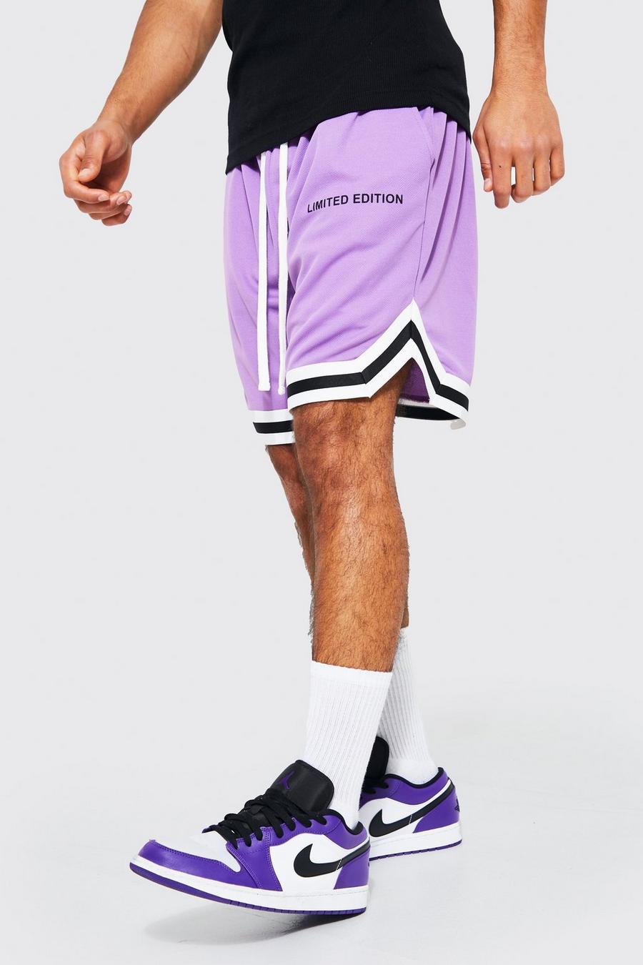 Purple Limited Mesh Short Length Basketball Shorts image number 1