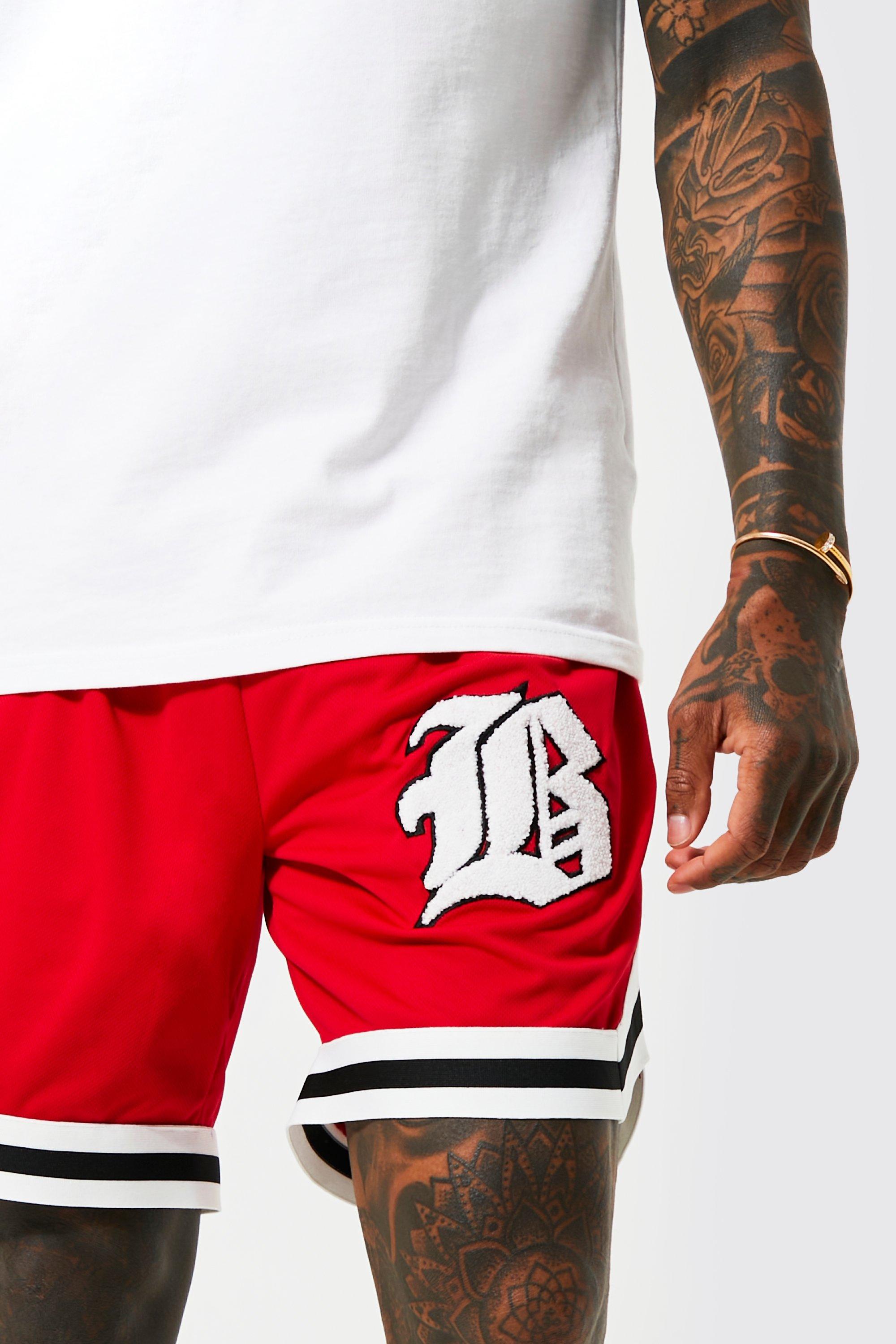 B Varsity Mesh Short Length Basketball Shorts boohoo