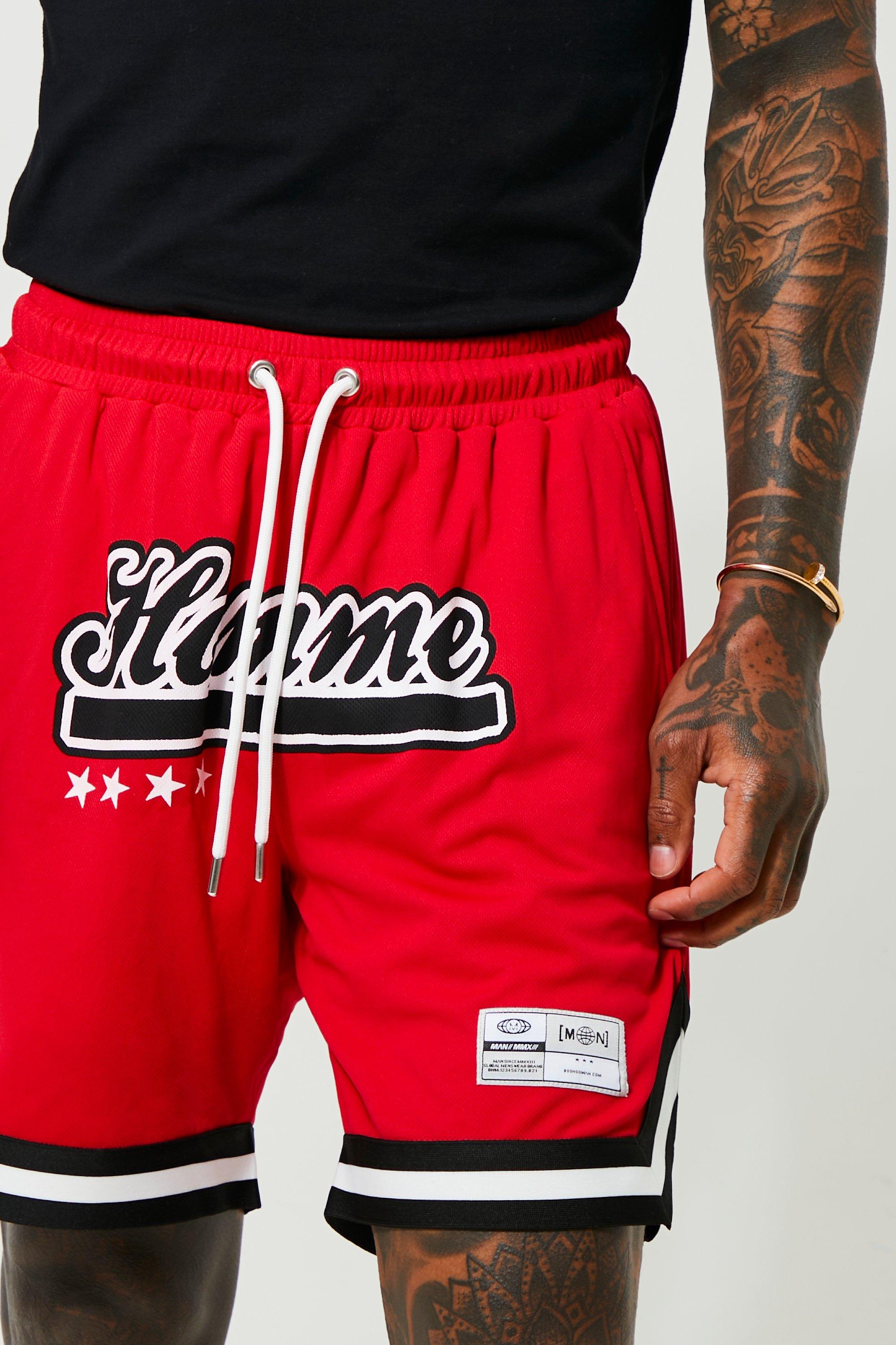 El Yucateco Mens Embroidered Basketball Mesh Shorts