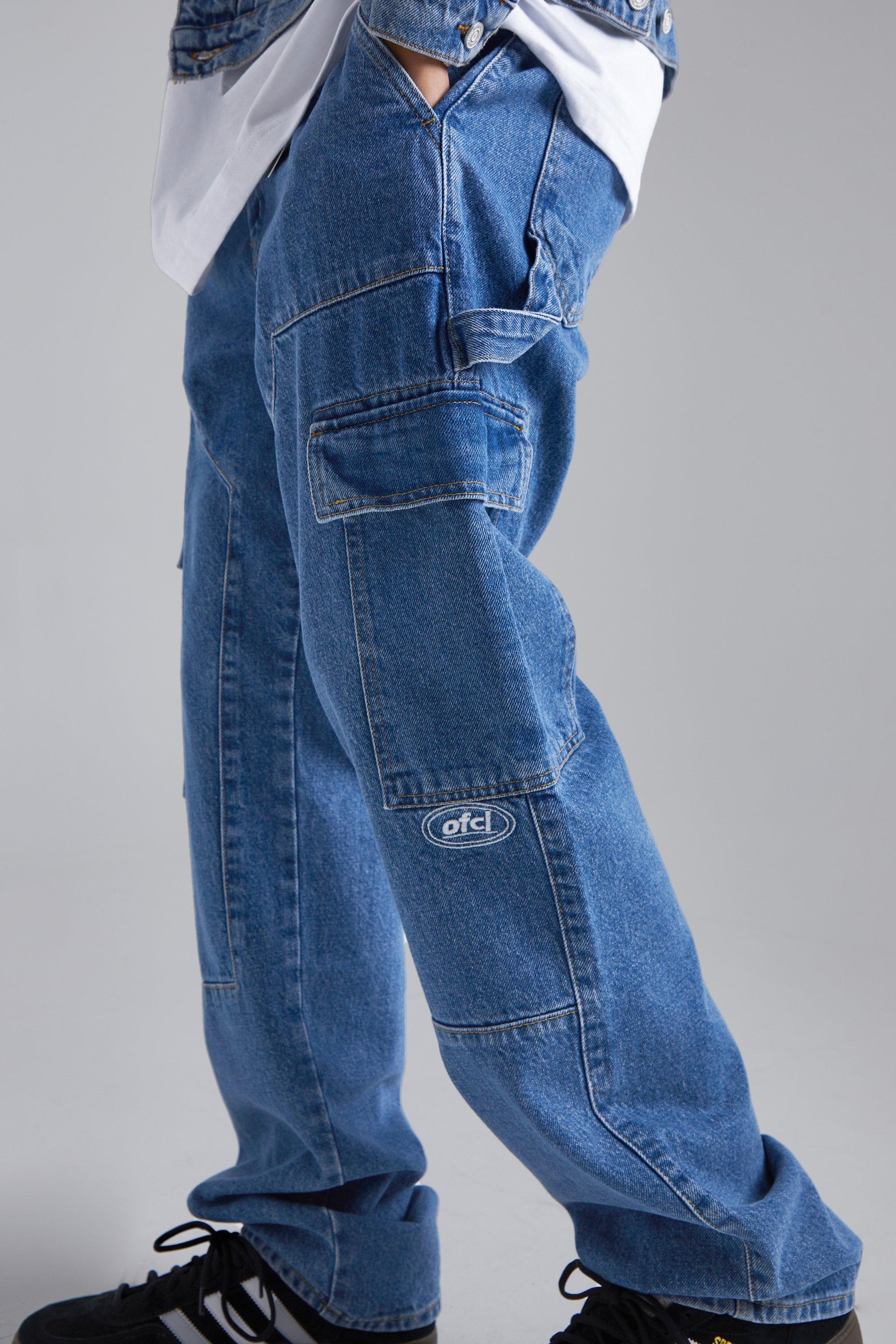 Men's Relaxed Fit Carpenter Cargo Jeans | Boohoo UK