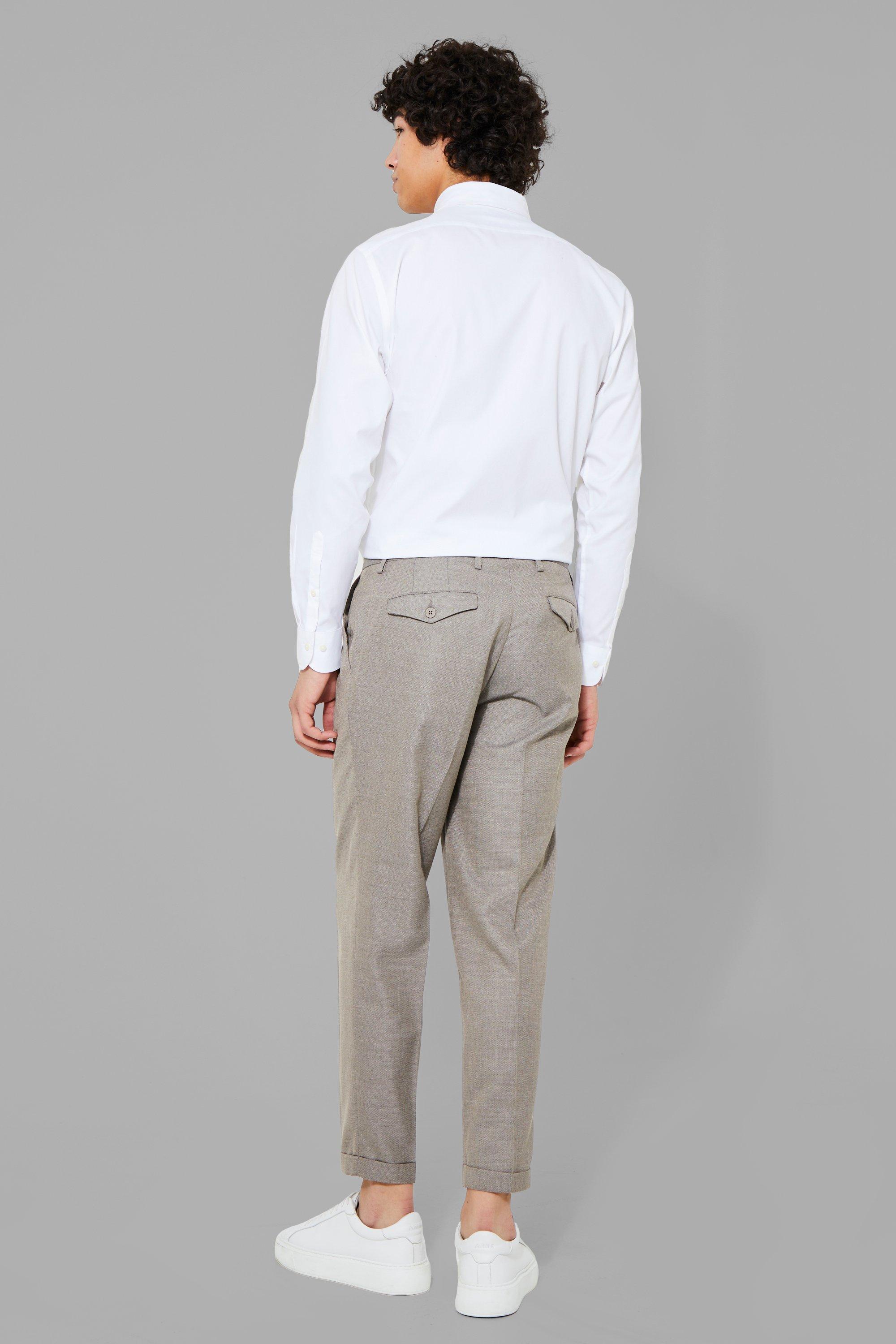 Pantalon de vestir entallado hombre hot sale
