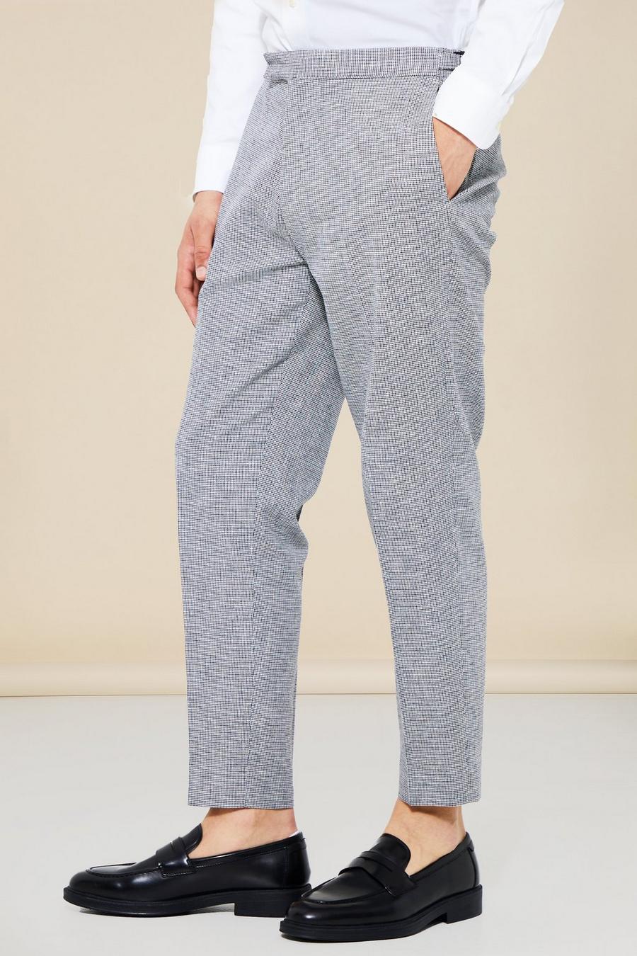 Pantaloni sartoriali Slim Fit con vita regolabile, Light grey gris