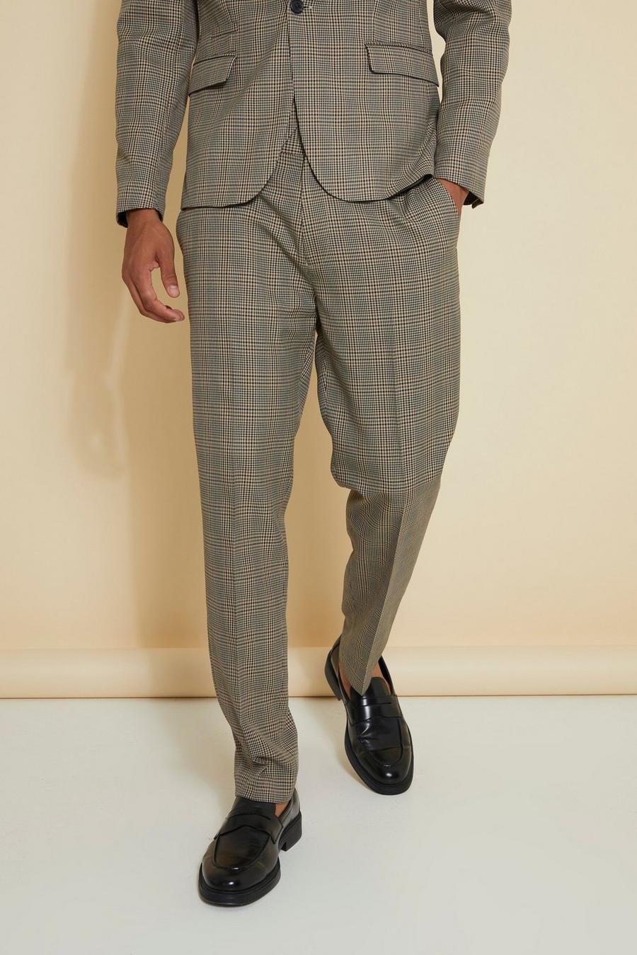 Brown Slim Check Suit Trouser image number 1