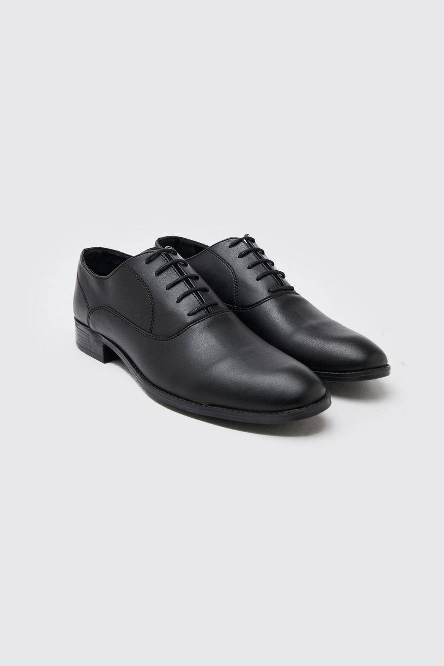 Zapatos Oxford de cuero sintético, Black image number 1