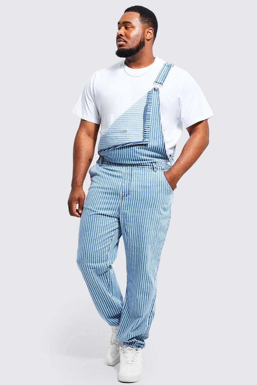 Light blue Plus Relaxed Fit Long Dungaree