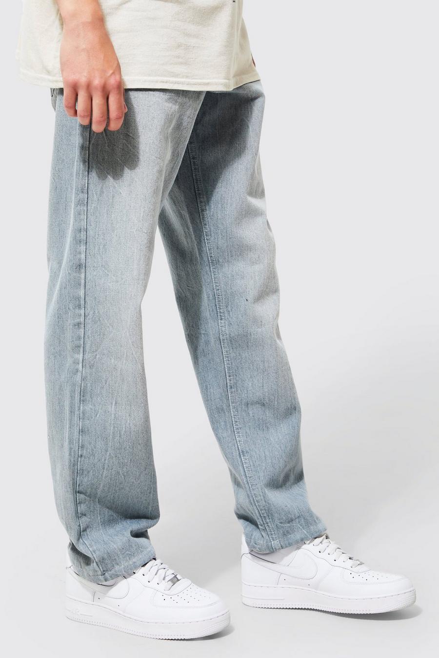Ice grey Jeans med ledig passform och dragsko image number 1
