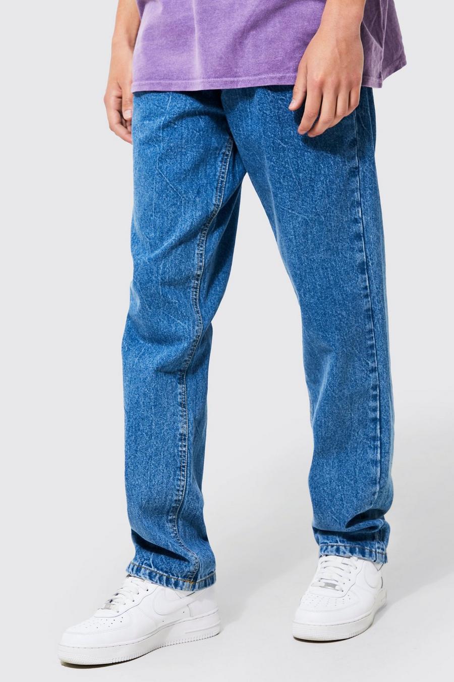 Mid blue blå Relaxed Fit Jeans