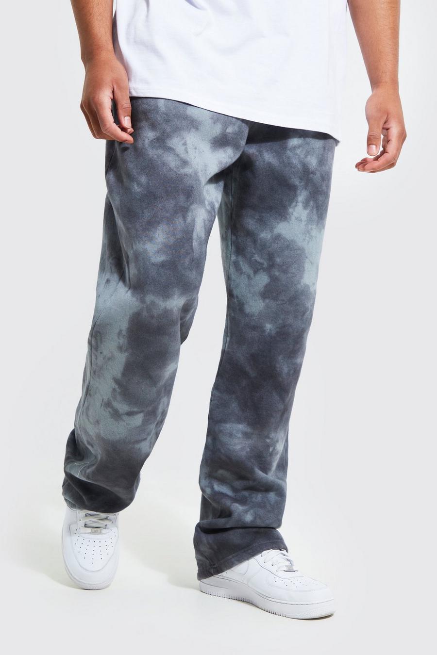 Charcoal Tall Straight Leg Tie Dye Joggers image number 1