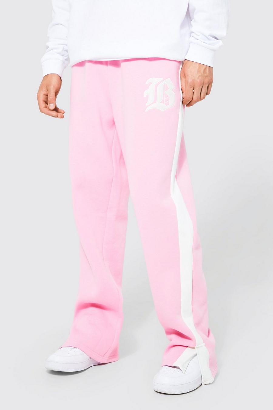 Tall Oversize Jogginghose mit geteiltem Saum, Light pink