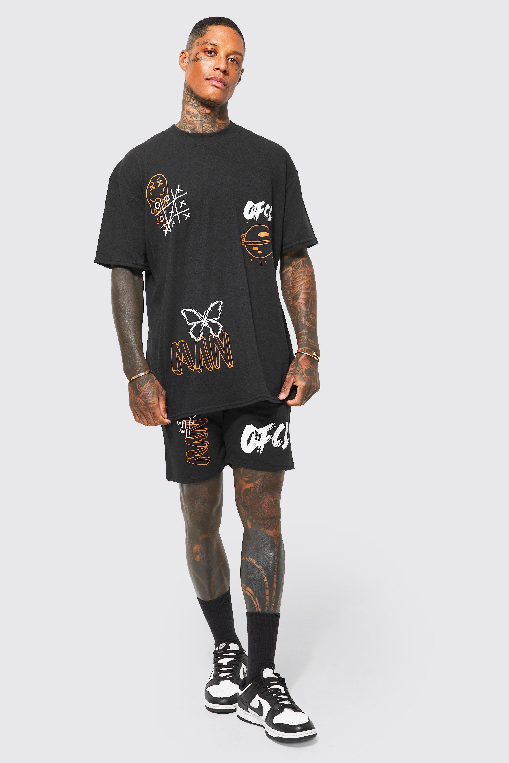 https://media.boohoo.com/i/boohoo/bmm16164_black_xl_3/male-black-slim-fit-ofcl-graffiti-print-shorts
