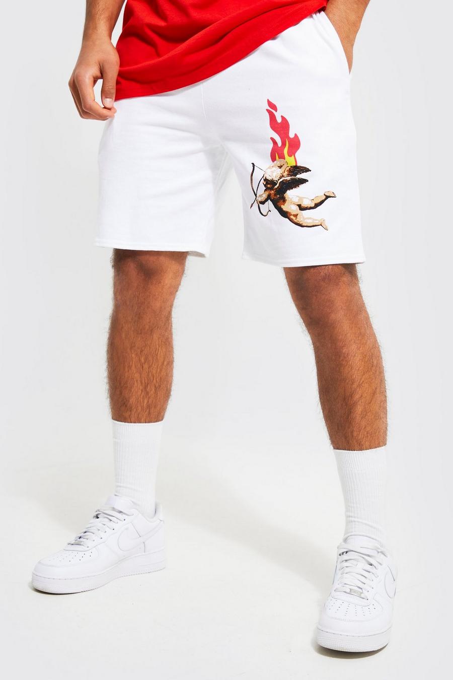 Slim-Fit Shorts mit Print, White image number 1