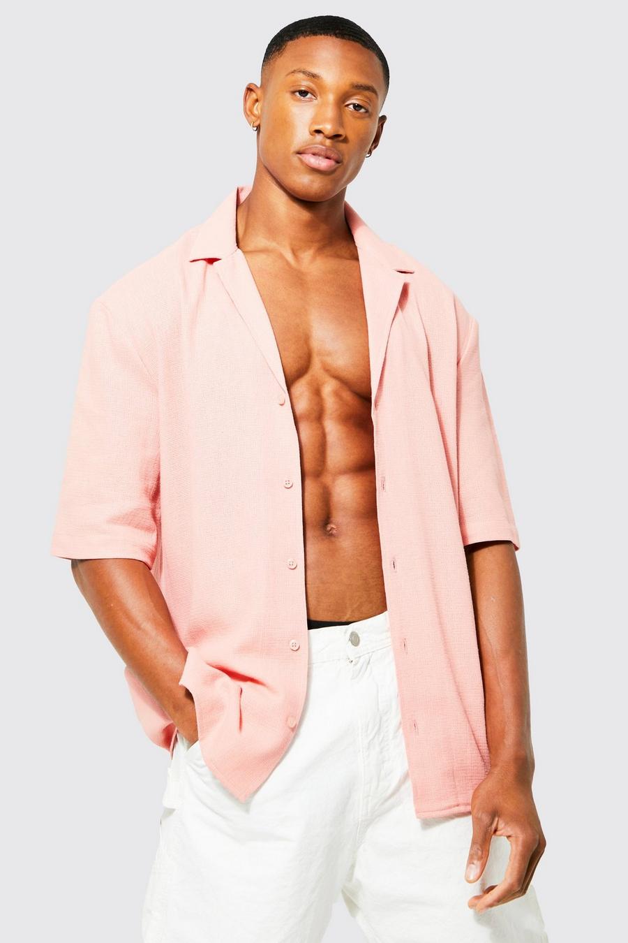 Pink Drop Revere Soft Textured Shirt image number 1