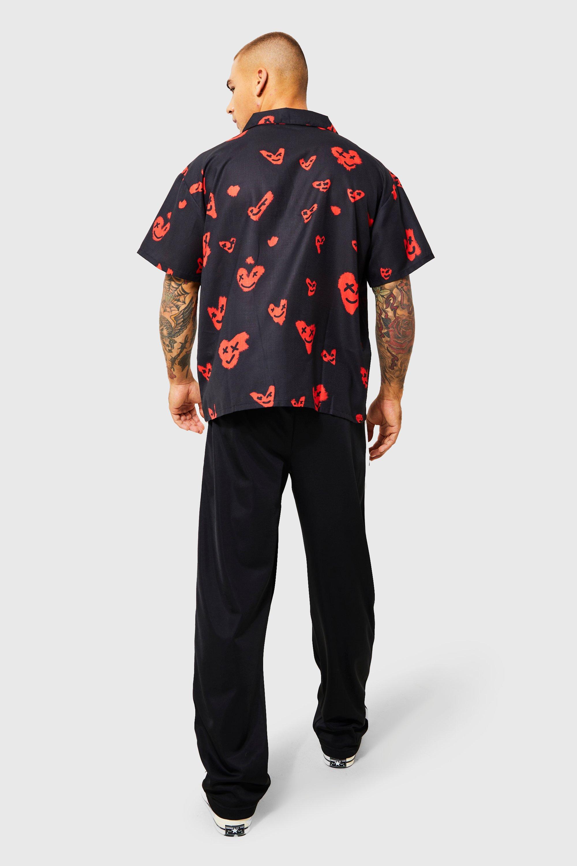 Camisa corazones hombre hot sale