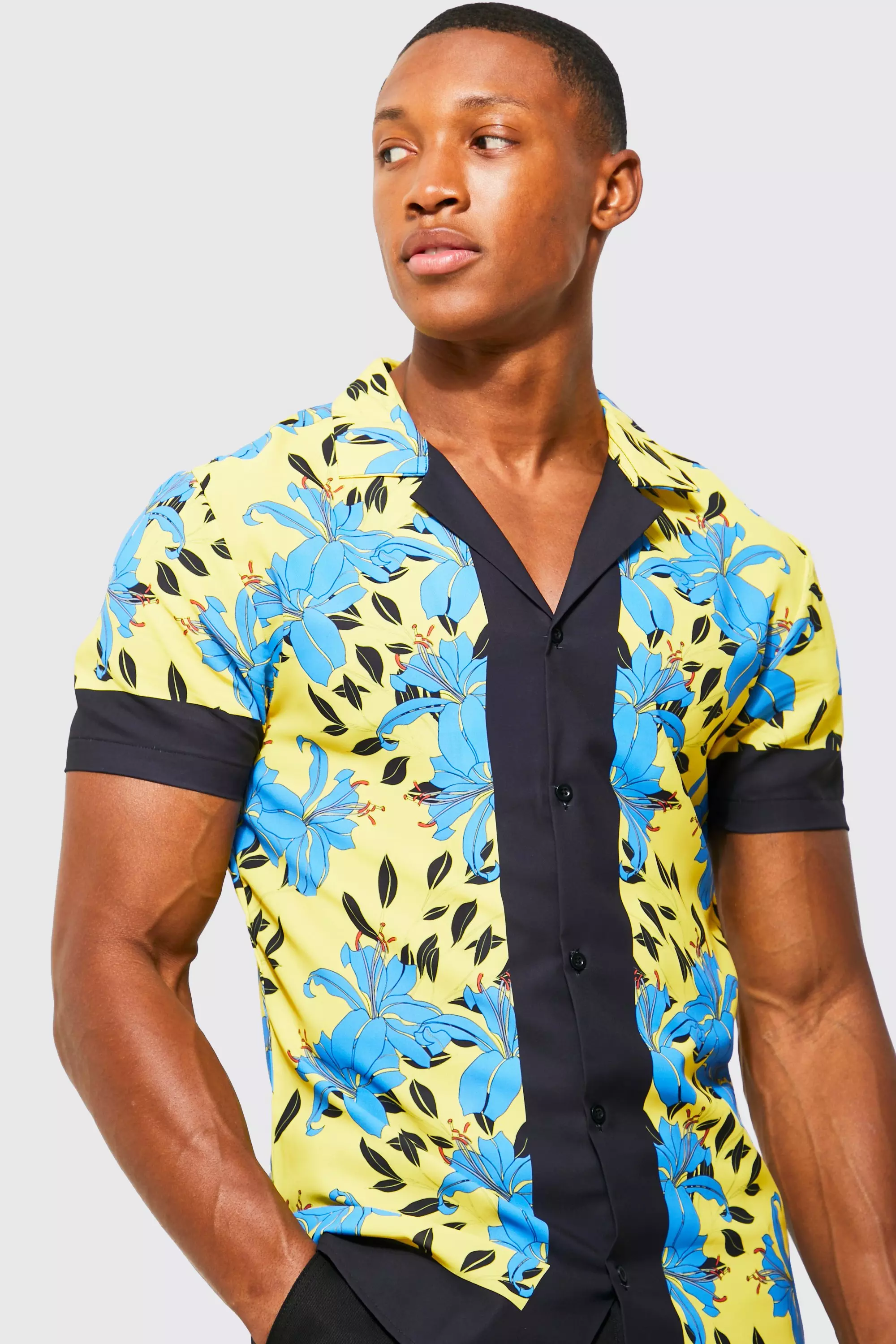 Muscle fit cheap floral shirt