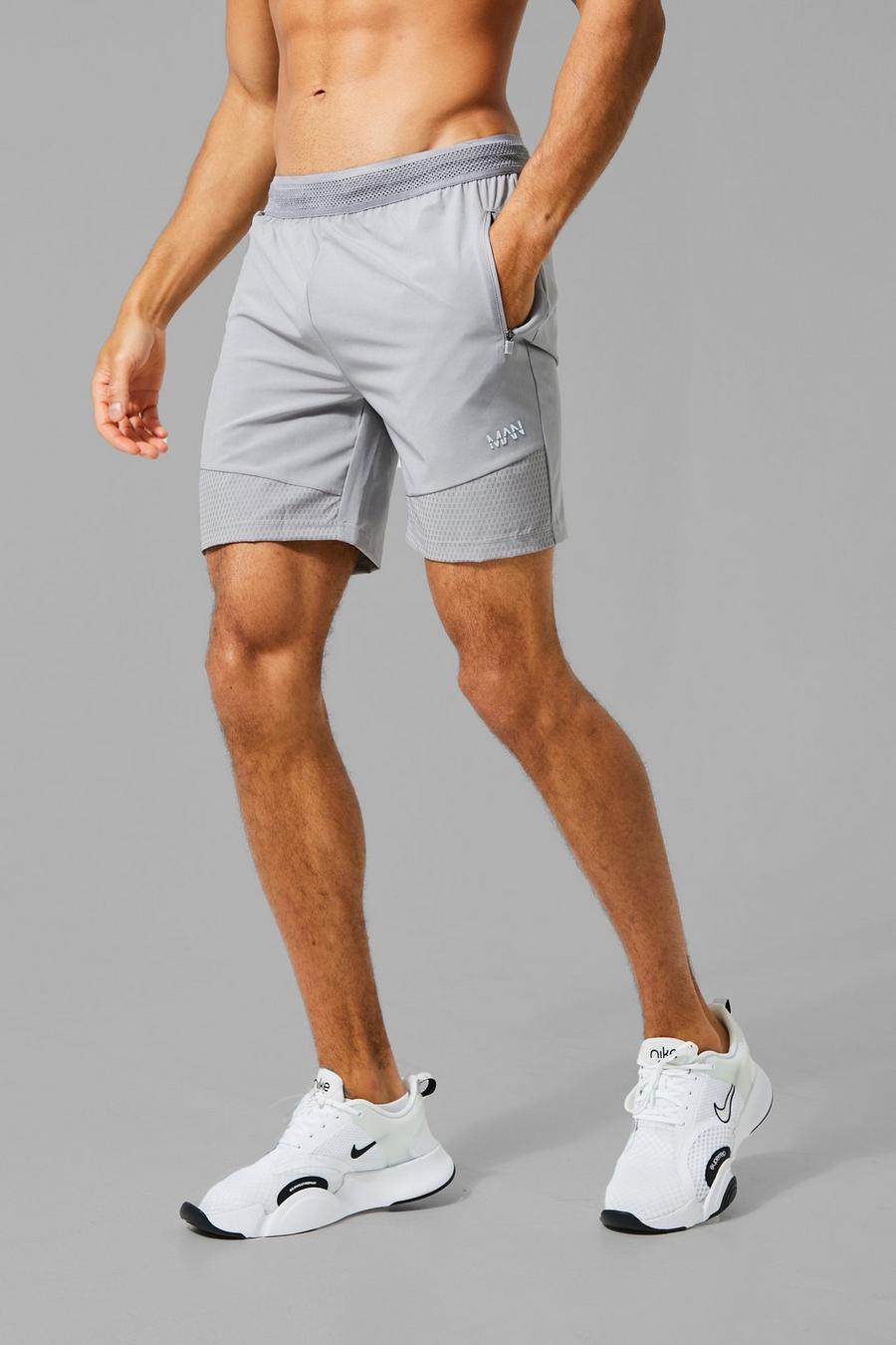 Grey Man Active Contrast Print Detail Shorts