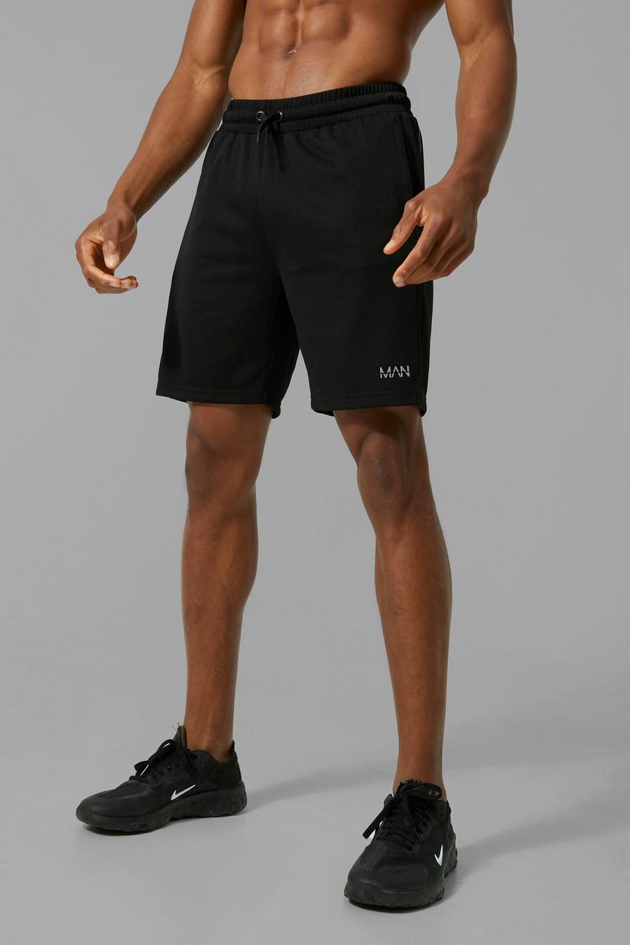 Black Man Active Textured Gym Shorts