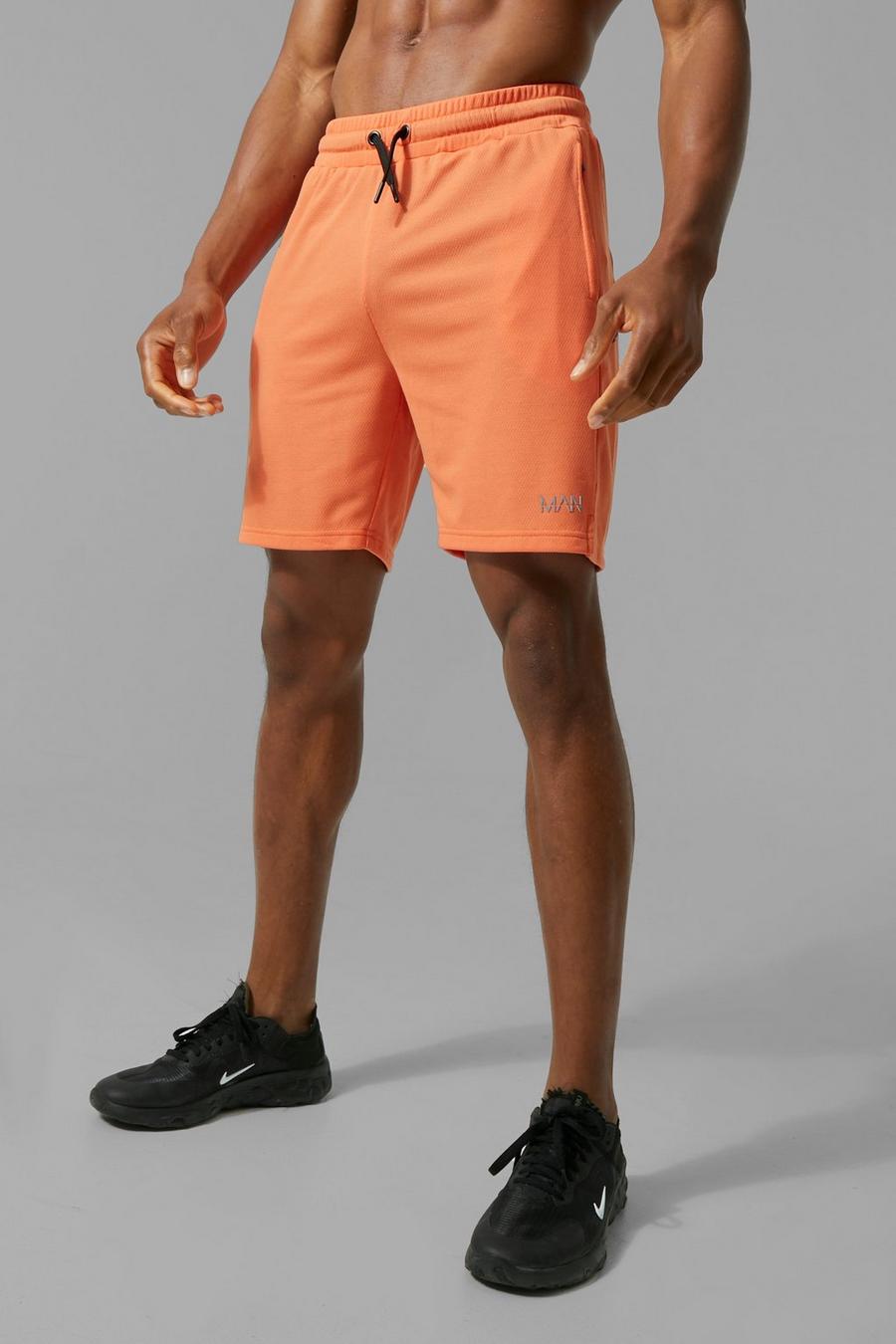 Orange Man Active Textured Gym Shorts