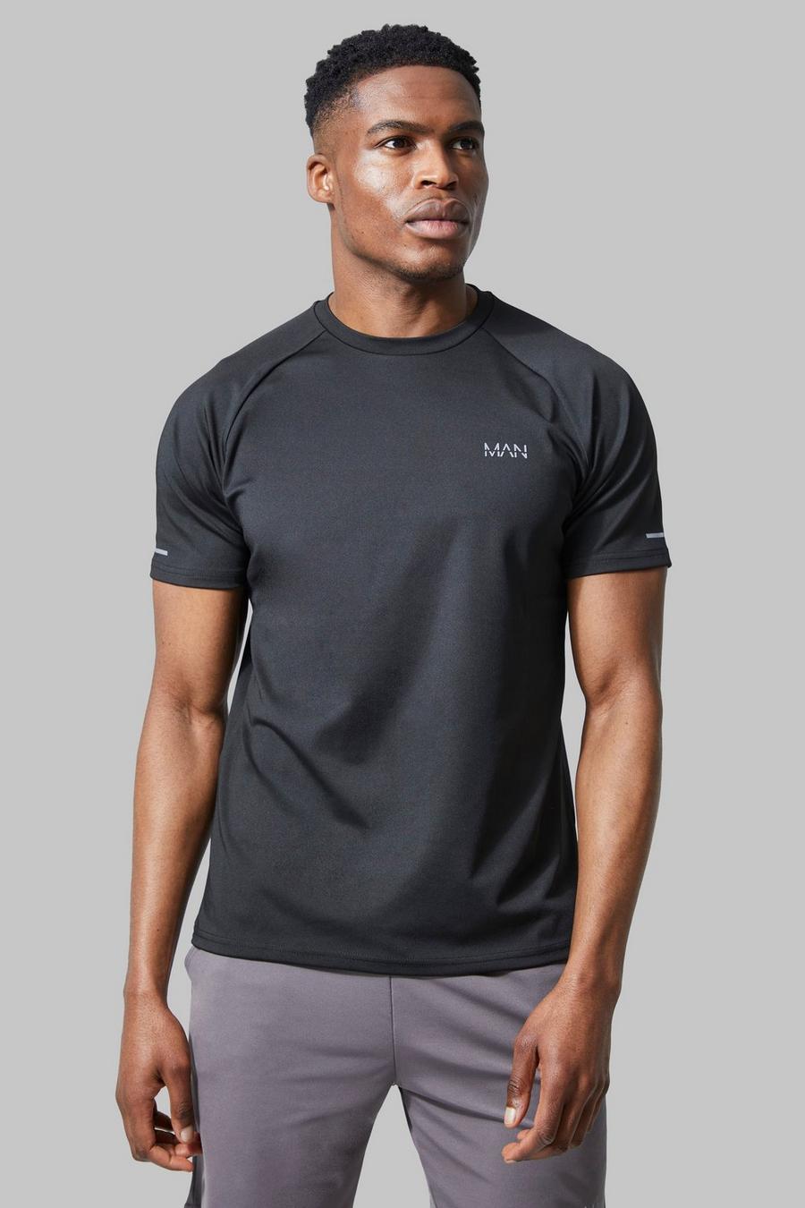 Black Man Active Raglan Fitness T-Shirt image number 1