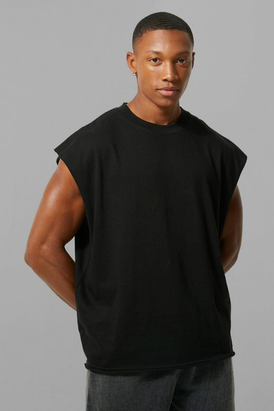 Black noir Man Active Oversized T-Shirt image number 1