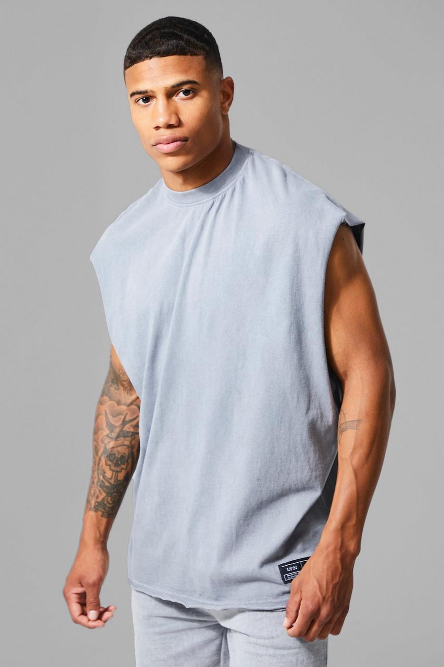 Grey Man Active Oversized Cut Off T-shirt