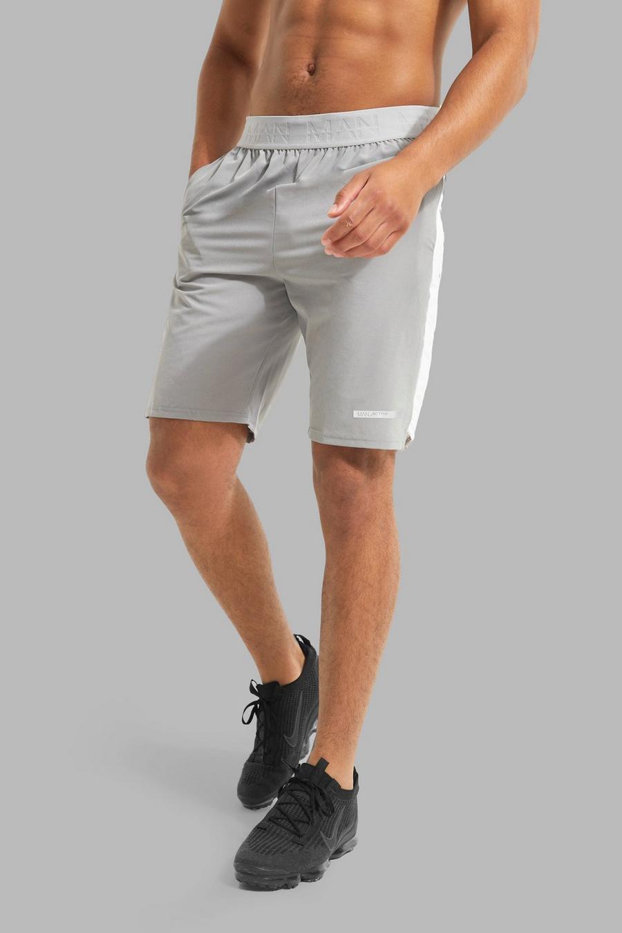 Grey gris Tall Man Active Panelled Nylon Shorts