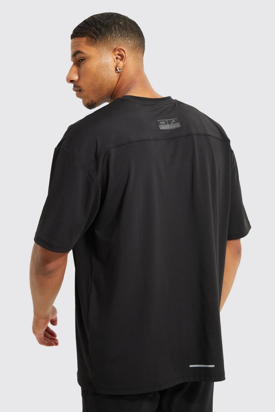 Black Tall Oversized Man Performance Fitness T-Shirt