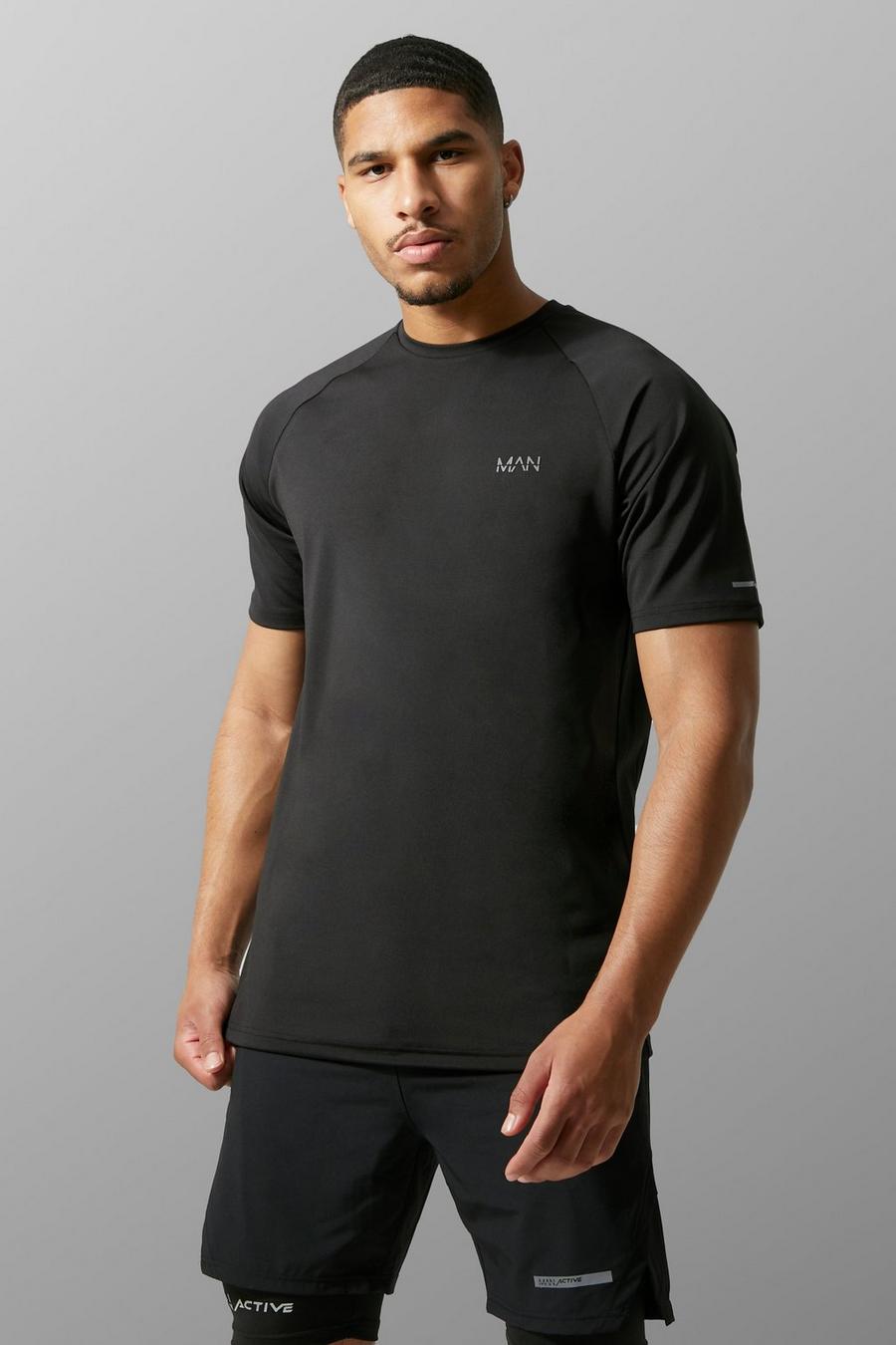 Black noir Tall Man Active Raglan Fitness T-Shirt