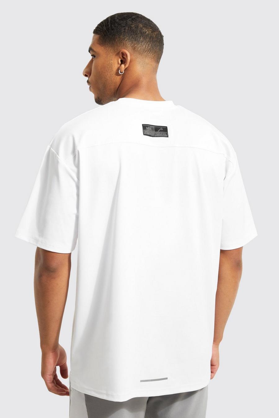 T-shirt Tall Man Gym oversize per alta performance, White image number 1