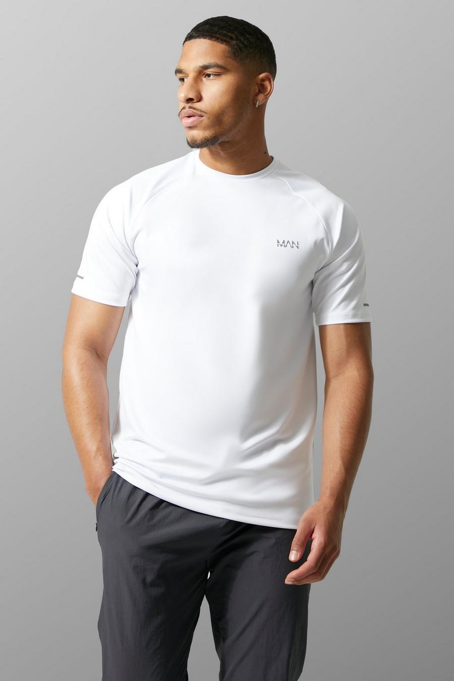White bianco Tall Man Active Gym Raglan T-shirt image number 1