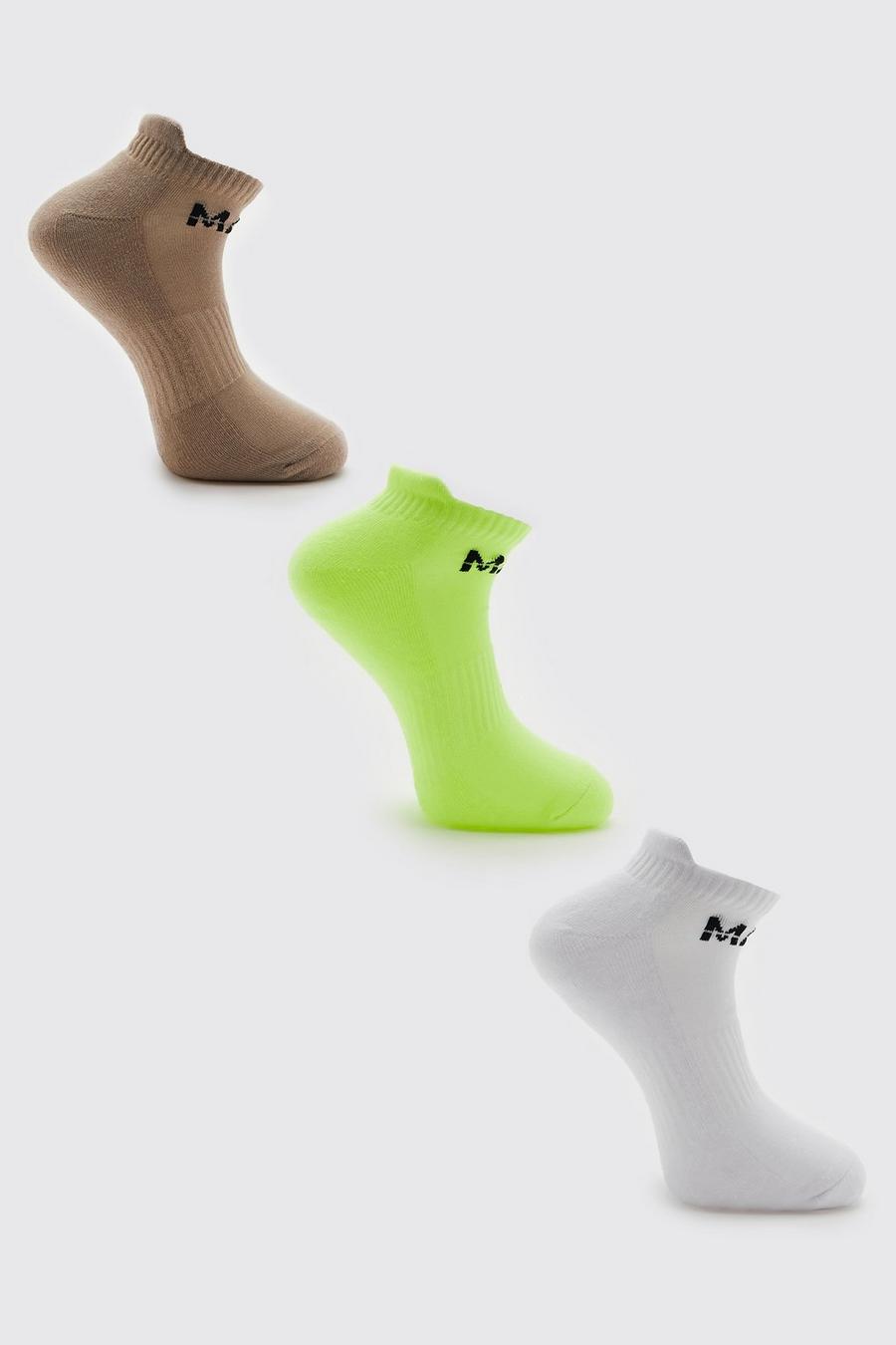 Multi 3 Pack Man Active Cushioned Trainer Socks image number 1