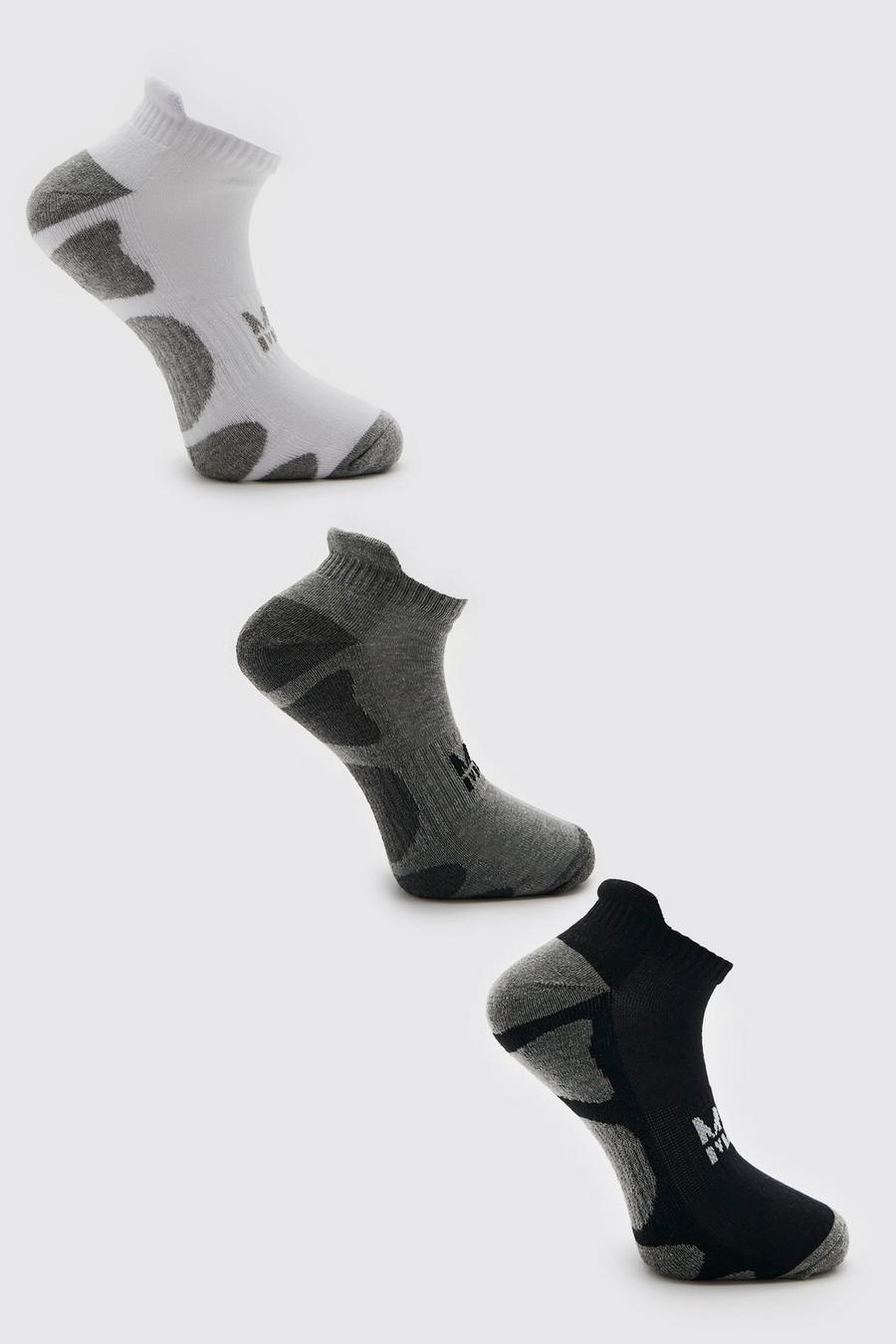 Multi 3 Pack Man Active Cushioned Trainer Socks image number 1