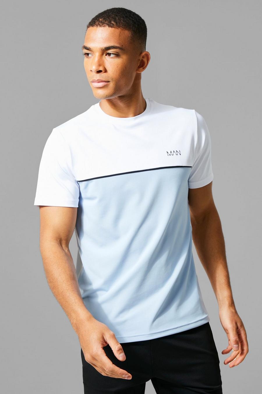 Light blue Man Active Two Tone Fitness T-Shirt image number 1