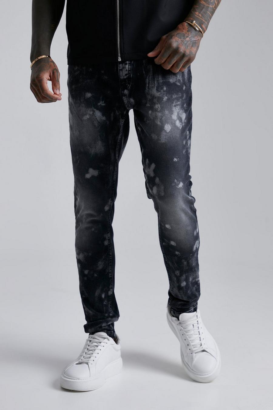 Dark grey Blekta skinny jeans med stretch image number 1