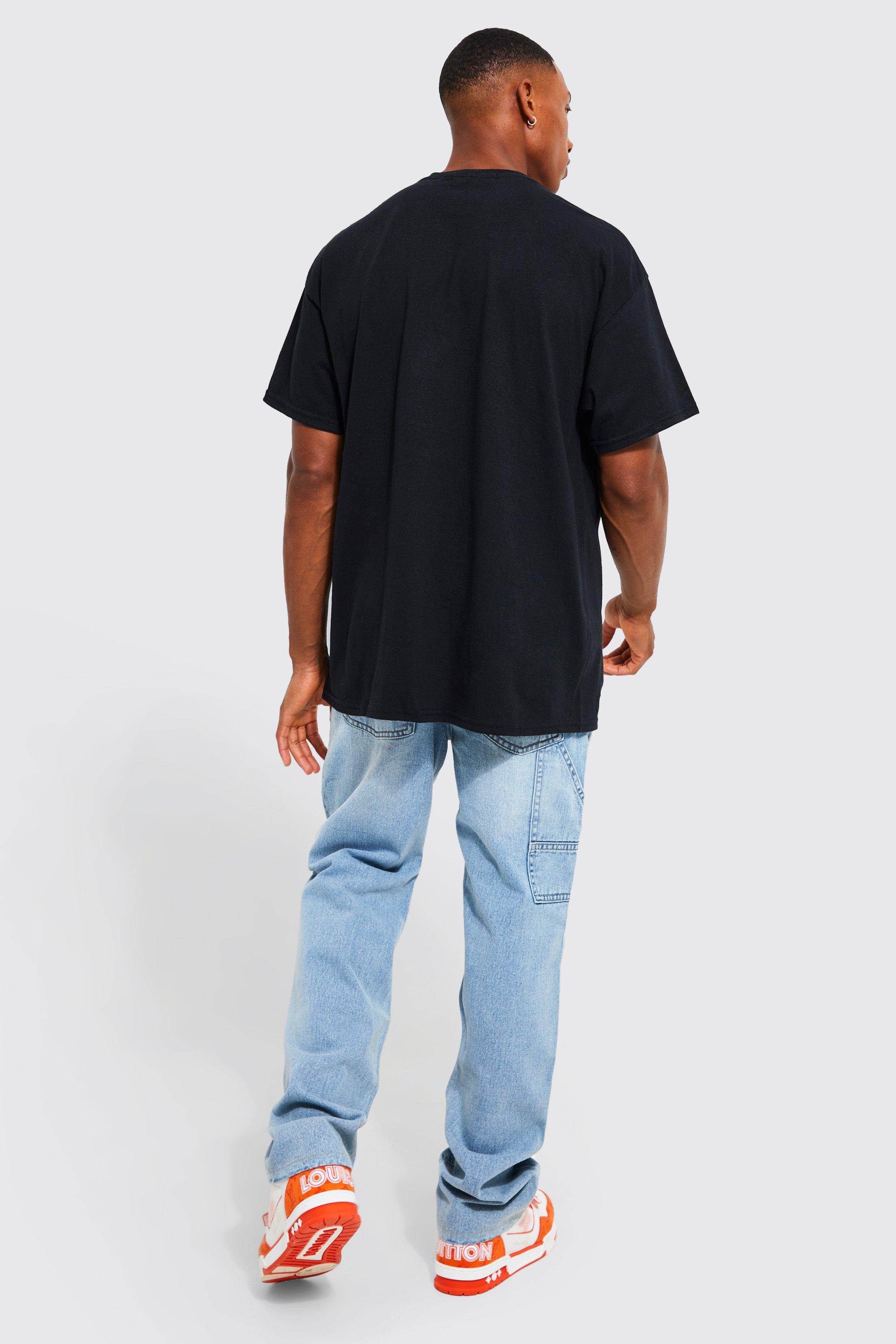 Distressed Relaxed Carpenter Jeans - Black Wash