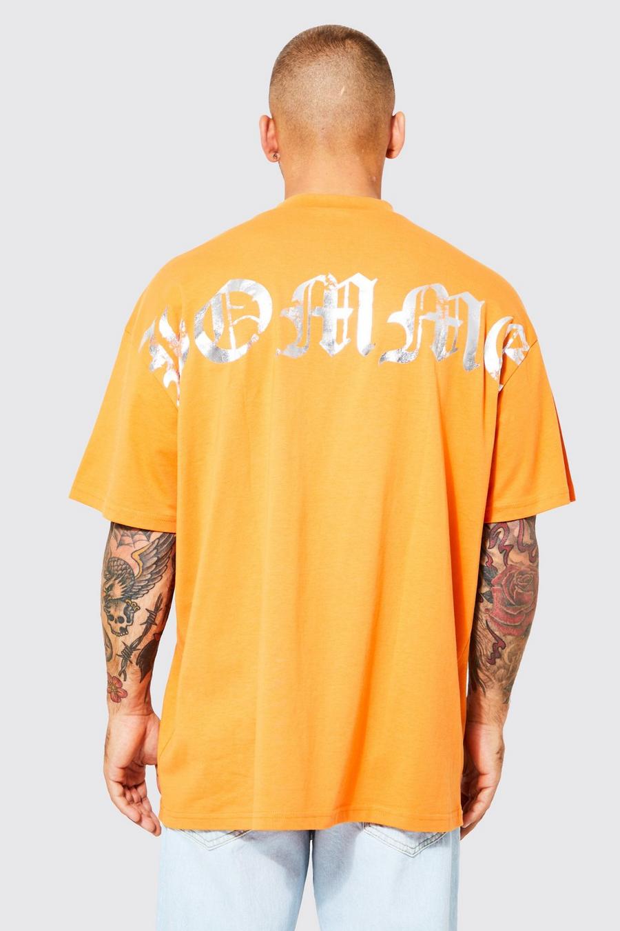 T-shirt oversize épais à col montant, Orange