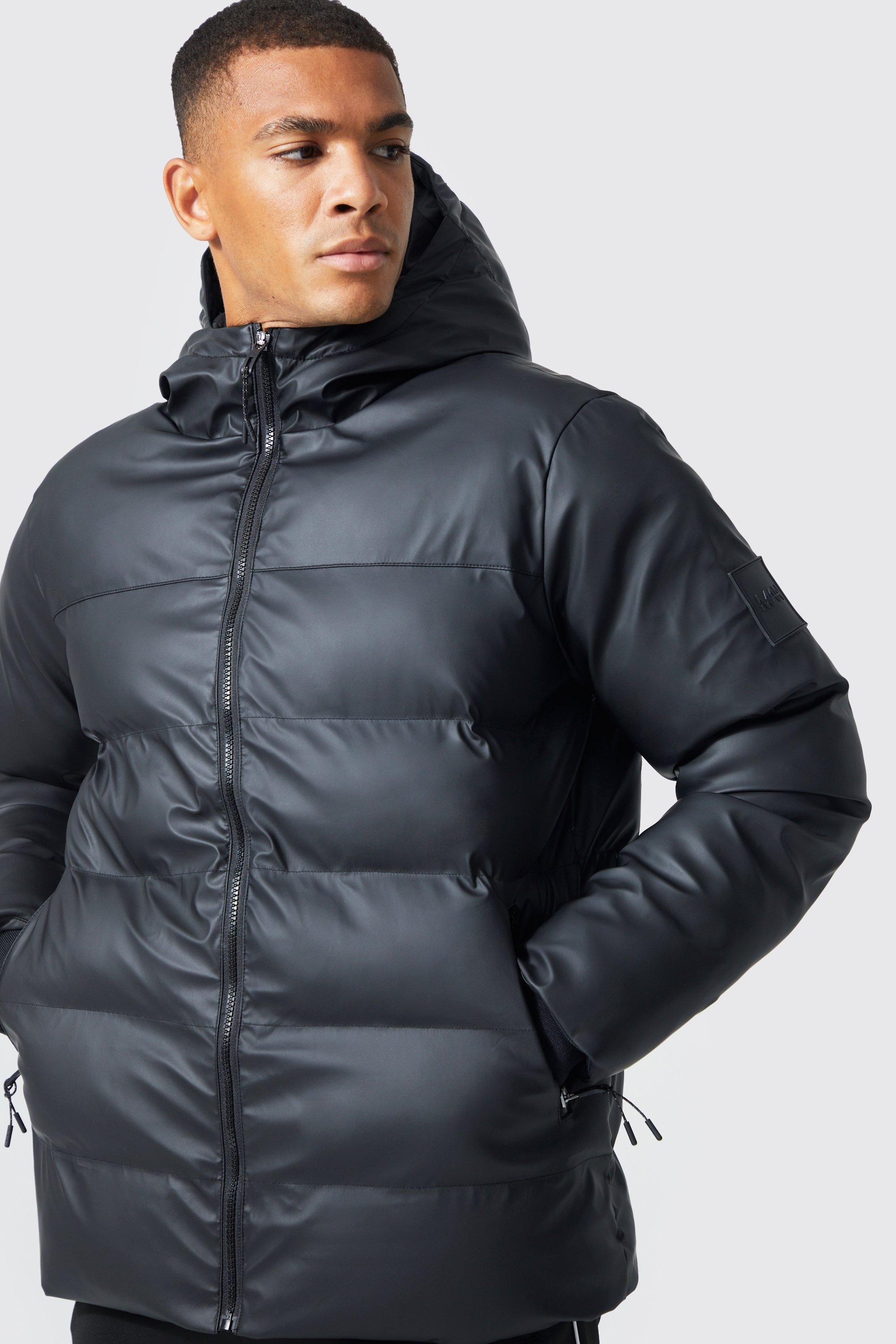 Matt black store puffer jacket