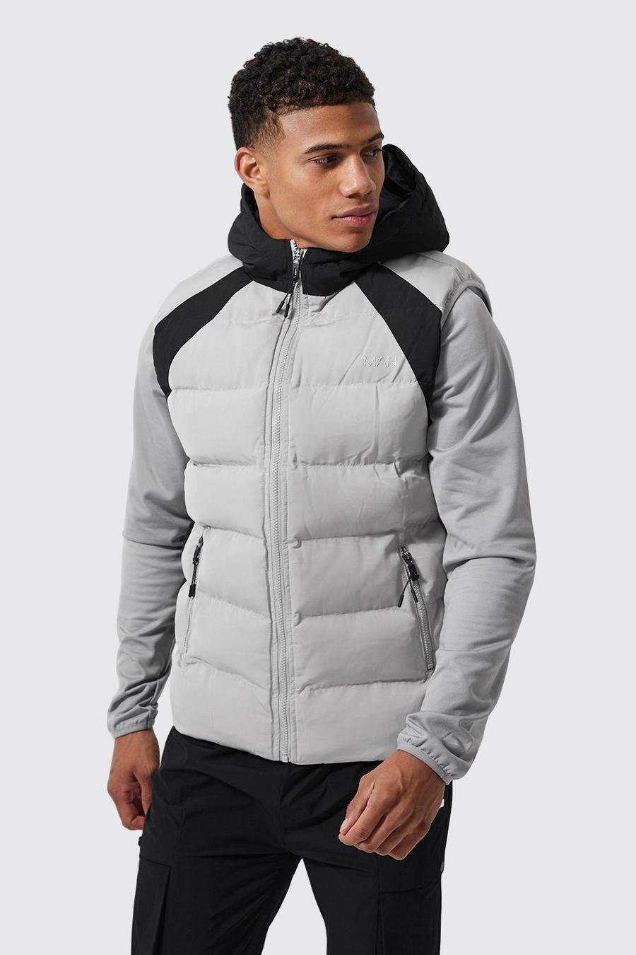 Grey Man Active Colour Block Puffer Body Warmer image number 1