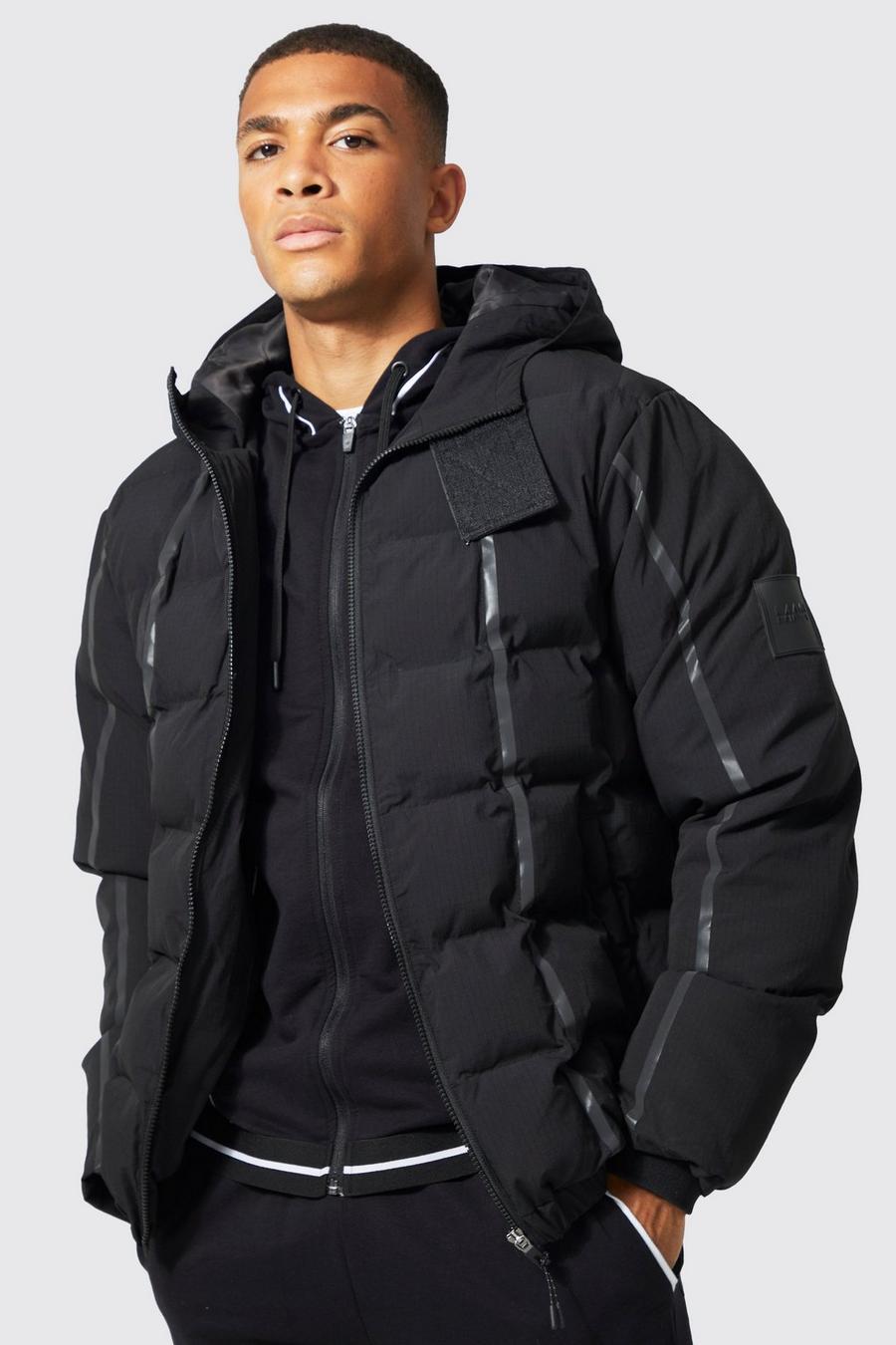 Black Man Active Heat Seal Technical Puffer Jacket