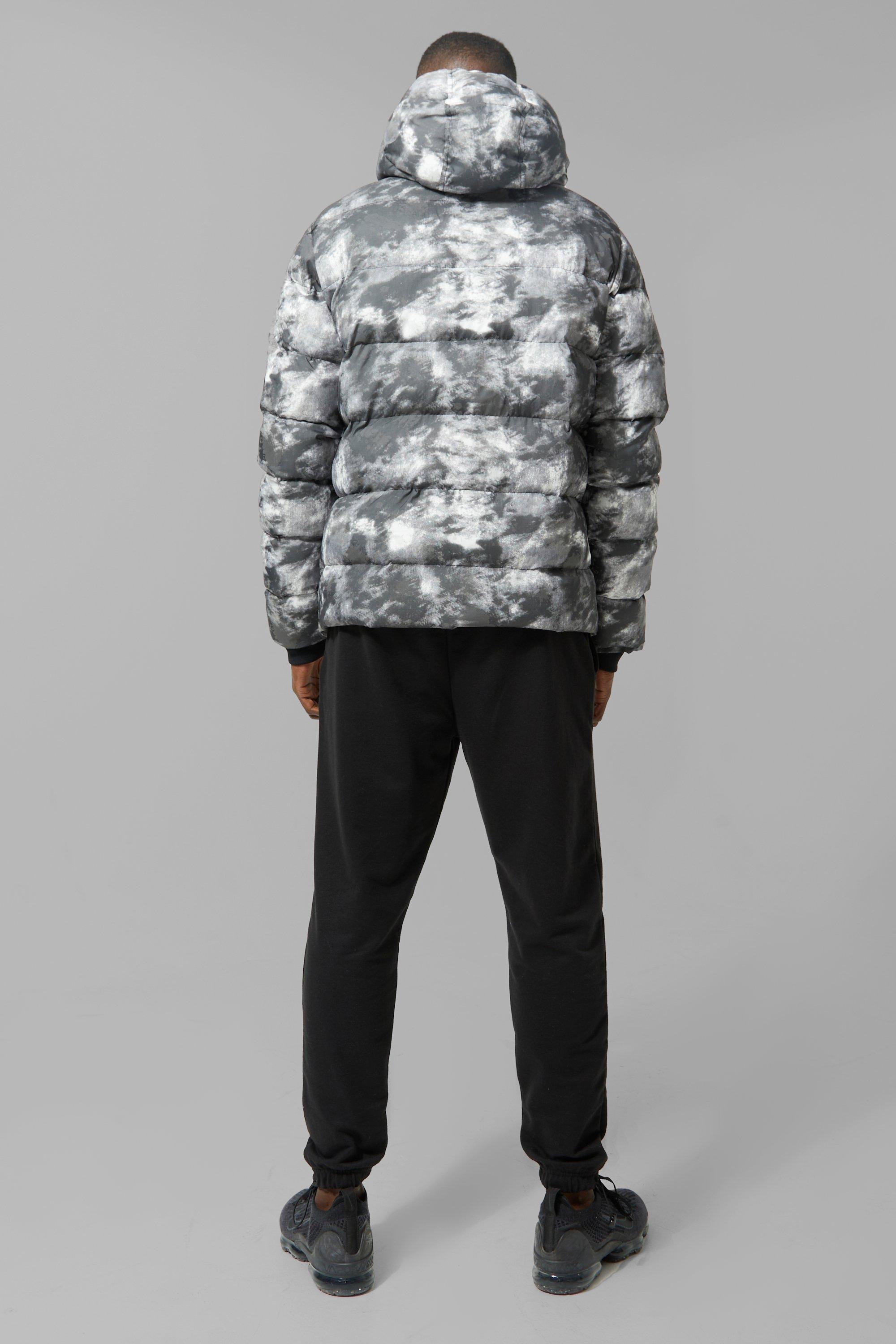 boohoo Mens Camo Transparent Puffer - Multi S