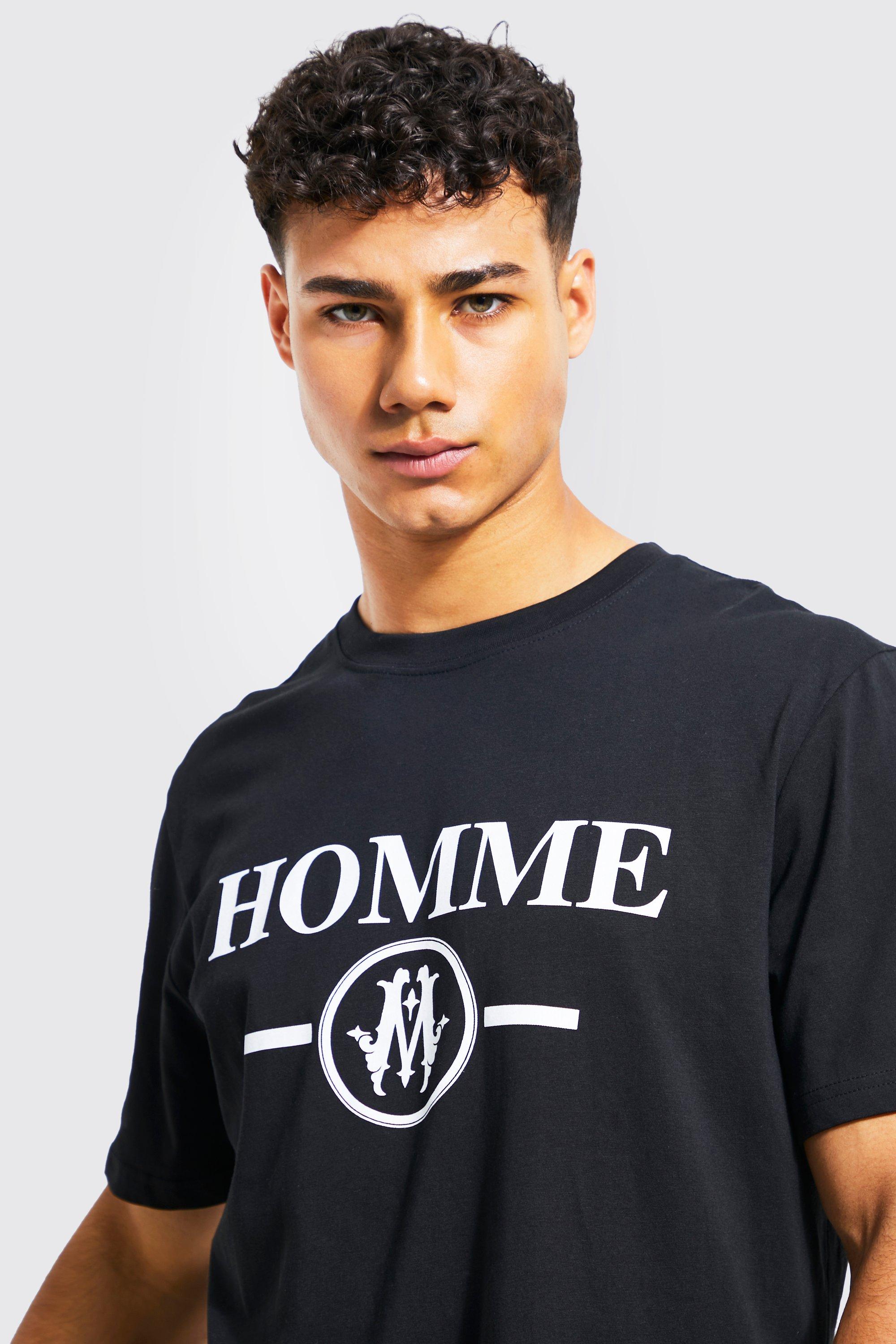 Regular Fit Homme Print T shirt boohoo