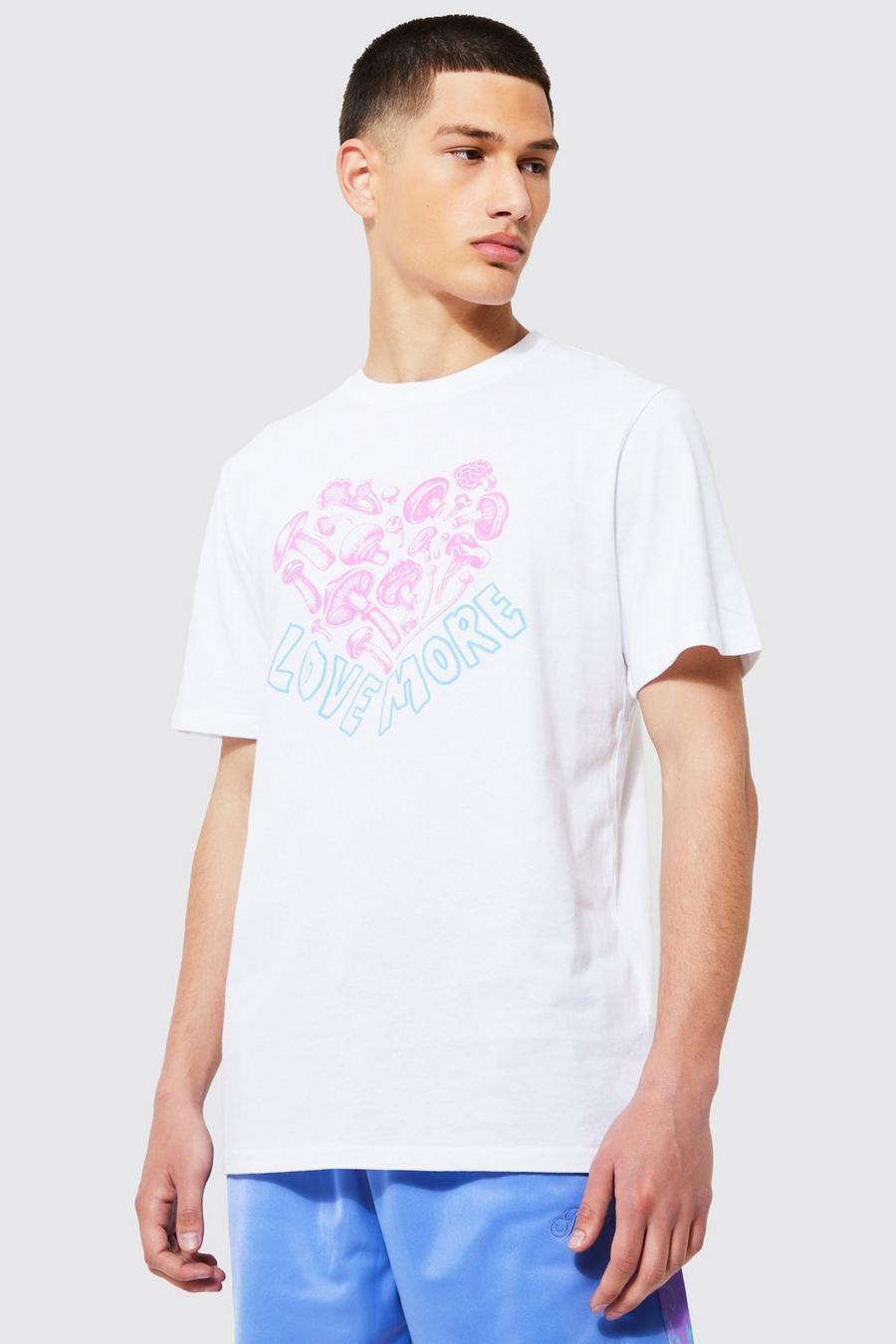 T-shirt à slogan Love More, White blanc