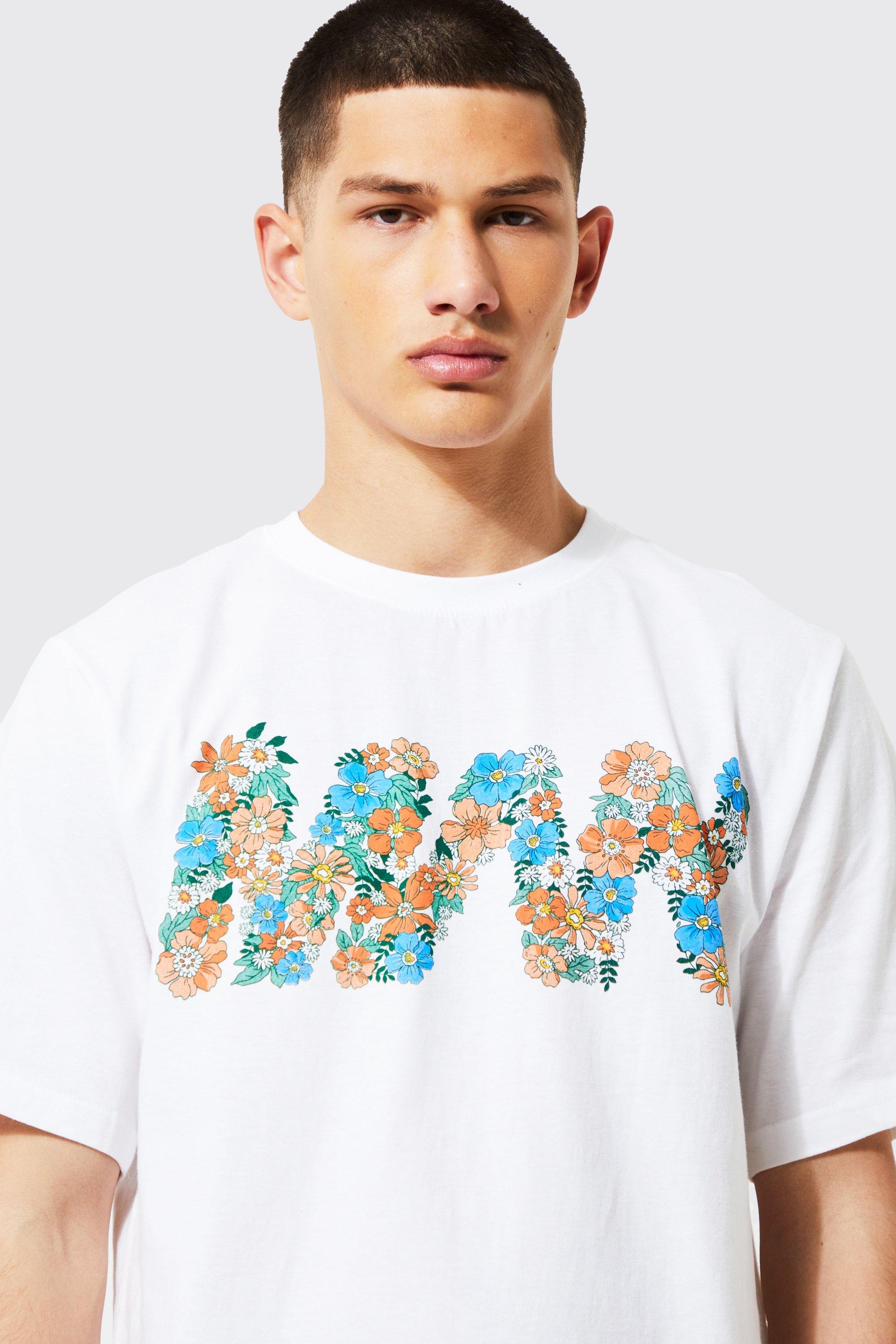 T shirt imprimé fleuri homme online