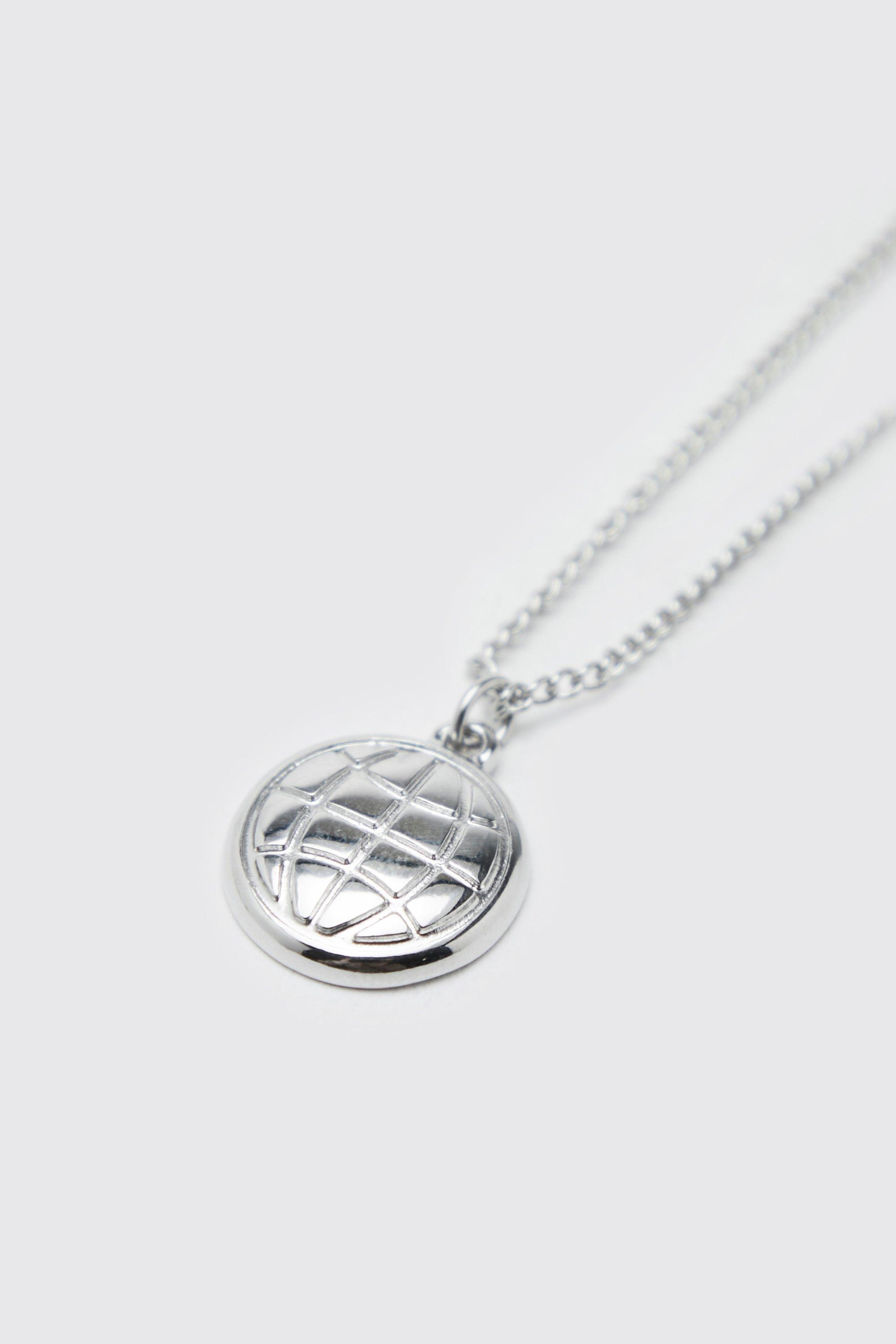 Silver globe pendant on sale necklace